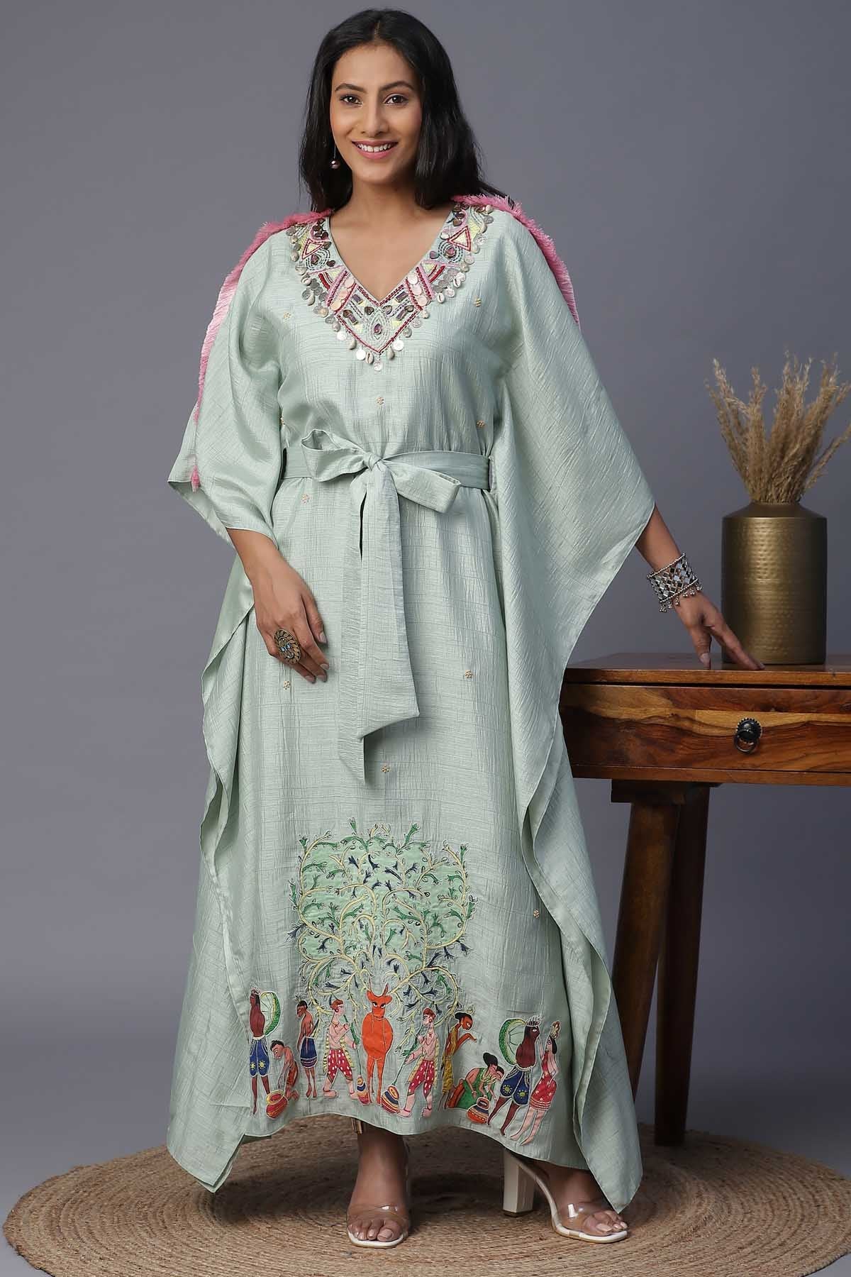 Buy Arpita SulakshanaRain Deer Hand Painted Kaftan