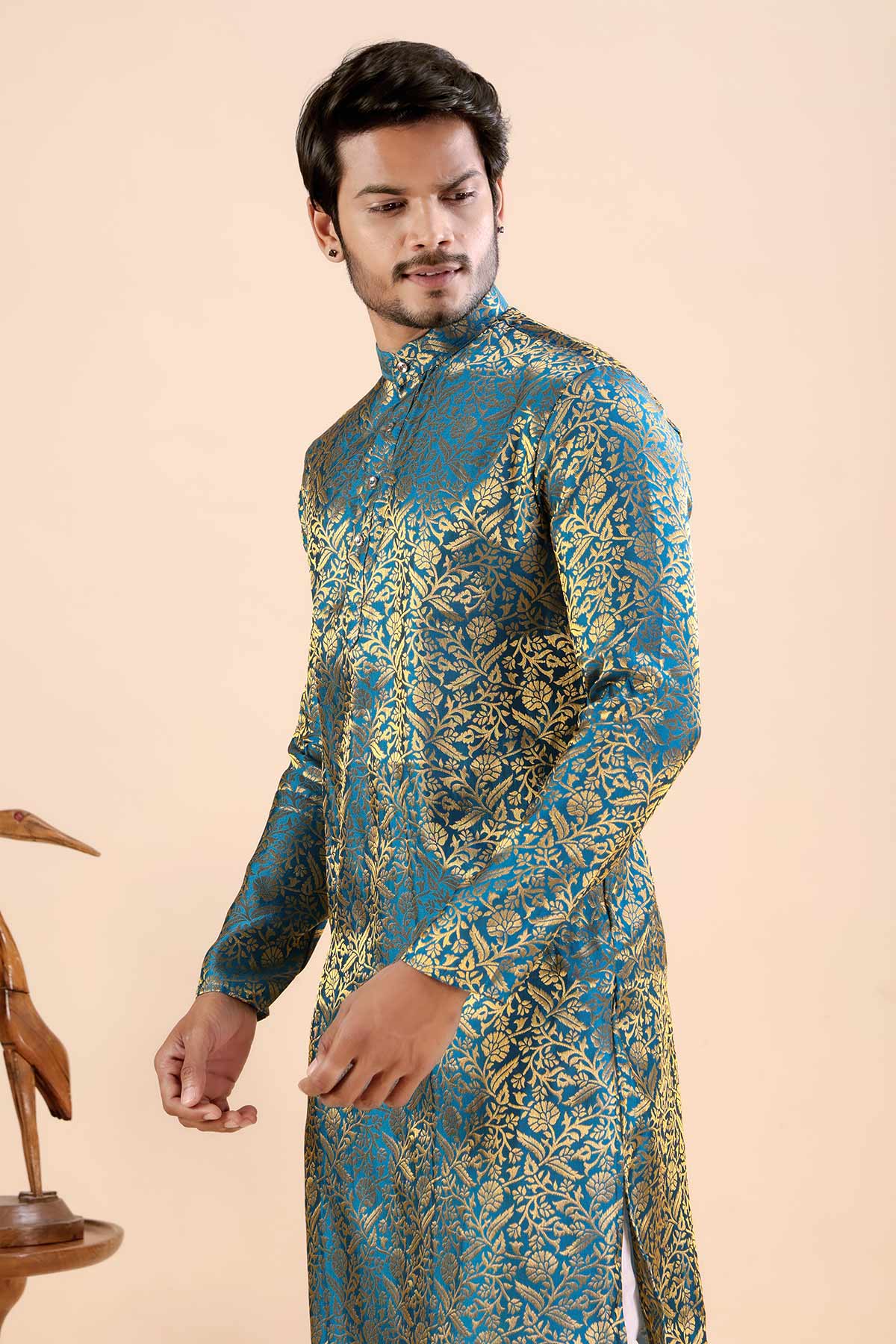 Rama Banarasi Jacquard Kurta