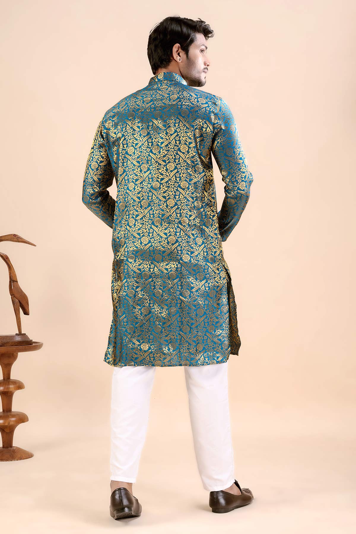 Rama Banarasi Jacquard Kurta