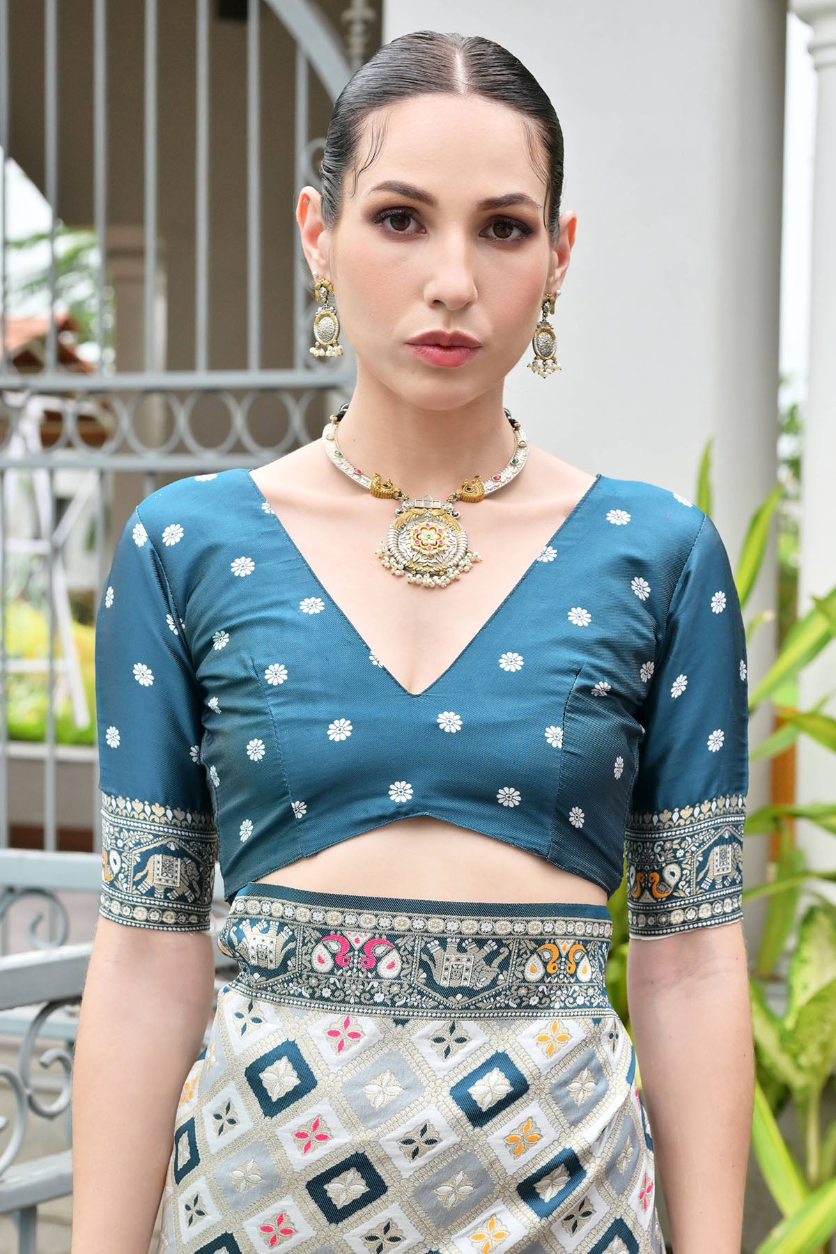 Rama Banarasi Silk Thread Saree