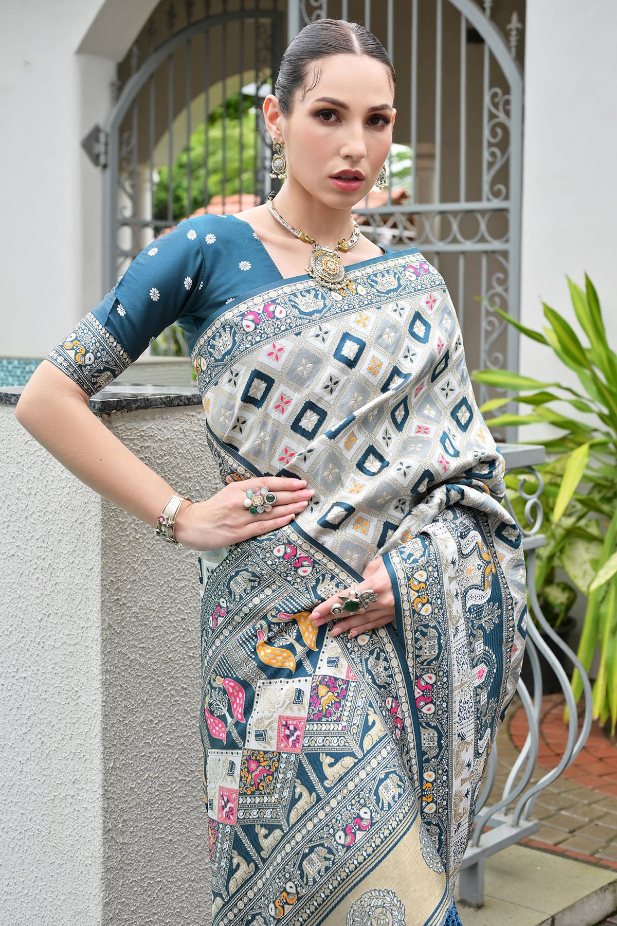 Rama Banarasi Silk Thread Saree