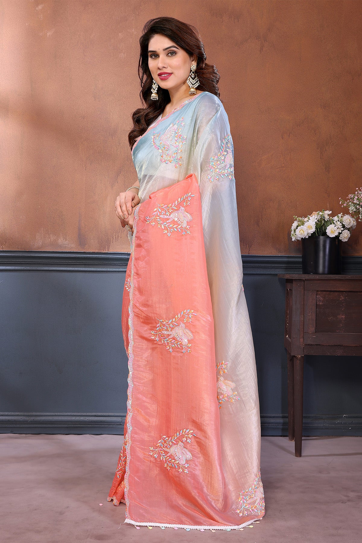 Rama Embroidery Banglori Saree