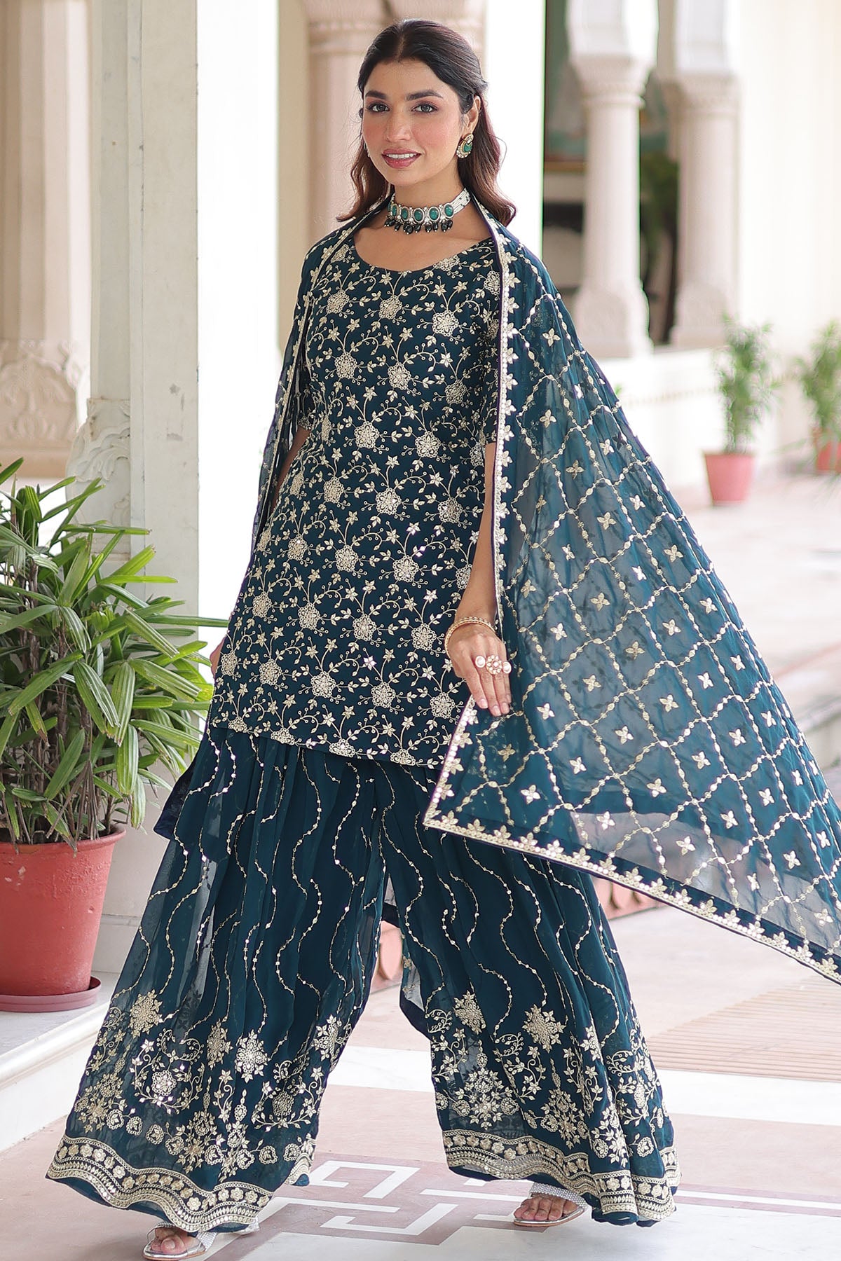 Rama Faux Georgette Kurta Set