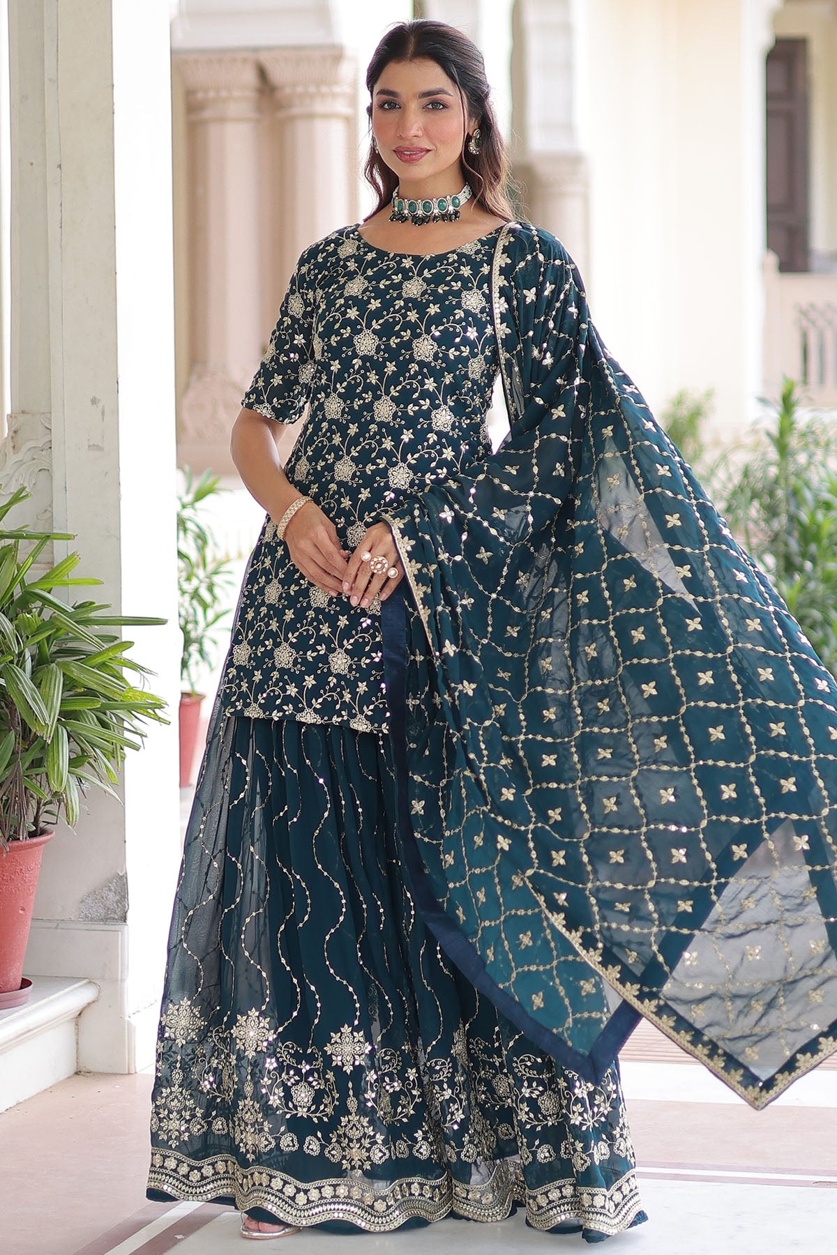 Rama Faux Georgette Kurta Set