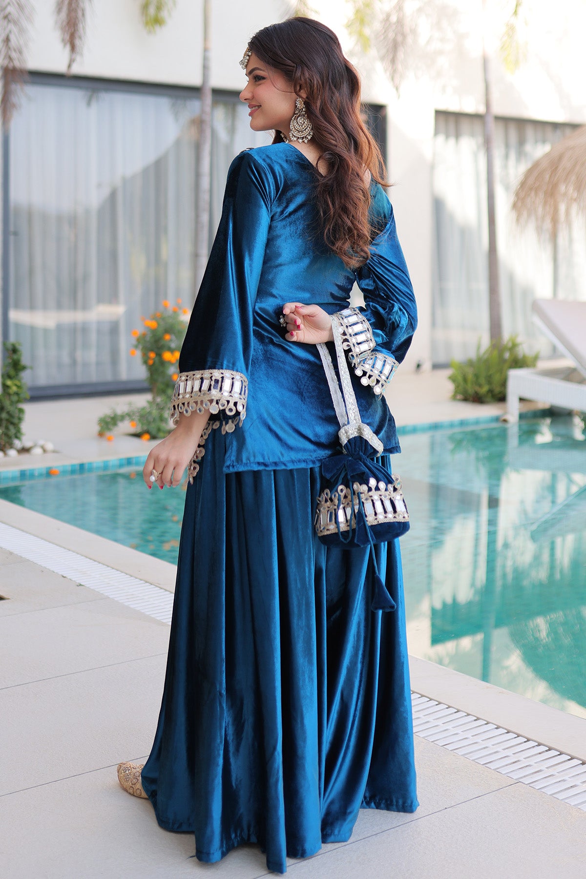 Rama Ice Velvet Zari Kurta Set