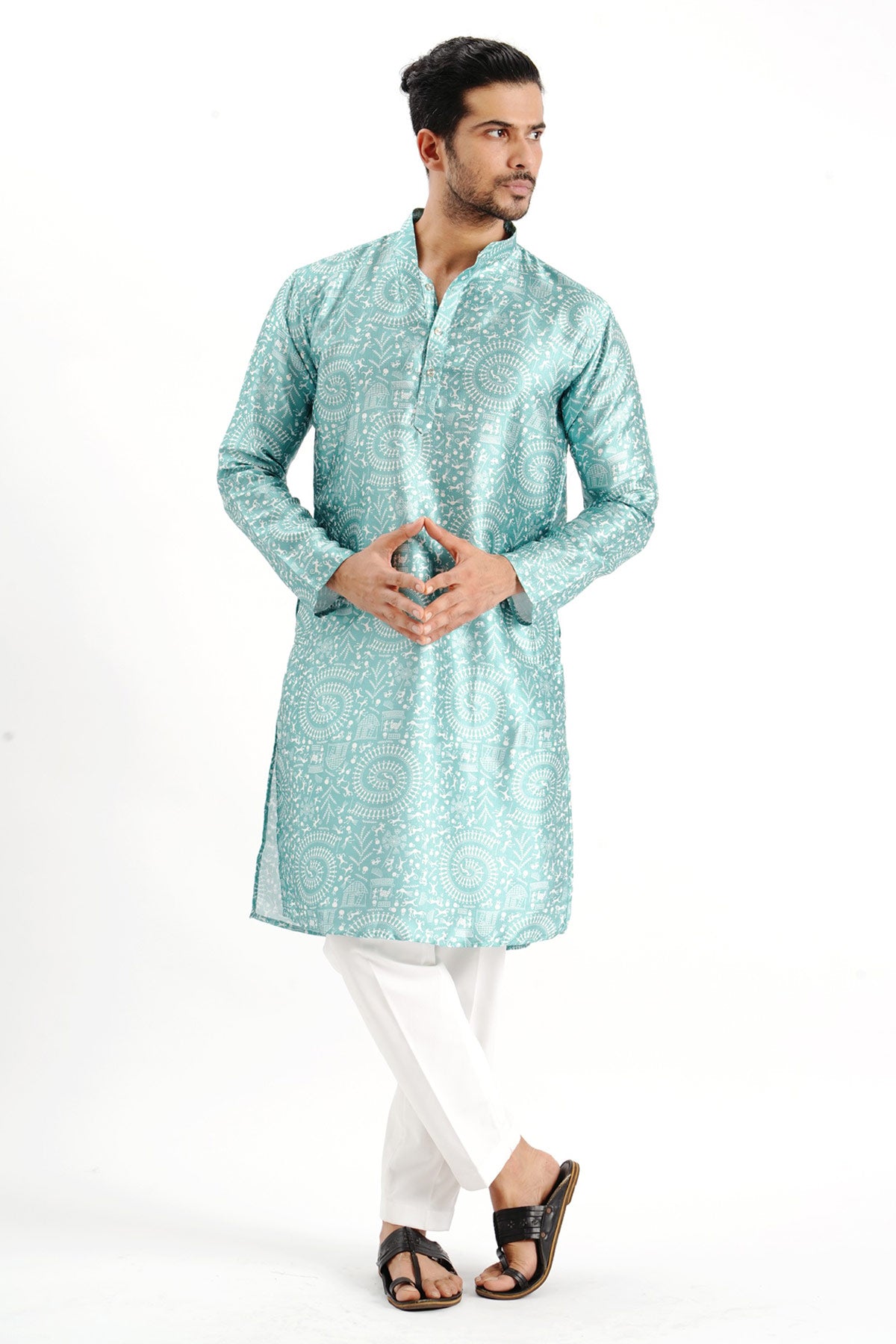 Rama Silk Printed Detail Kurta