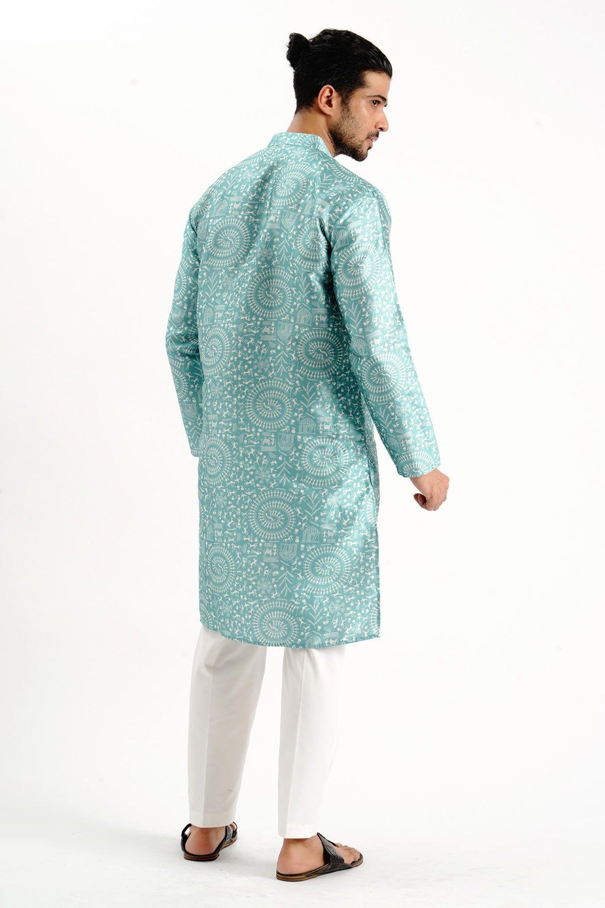 Rama Silk Printed Detail Kurta