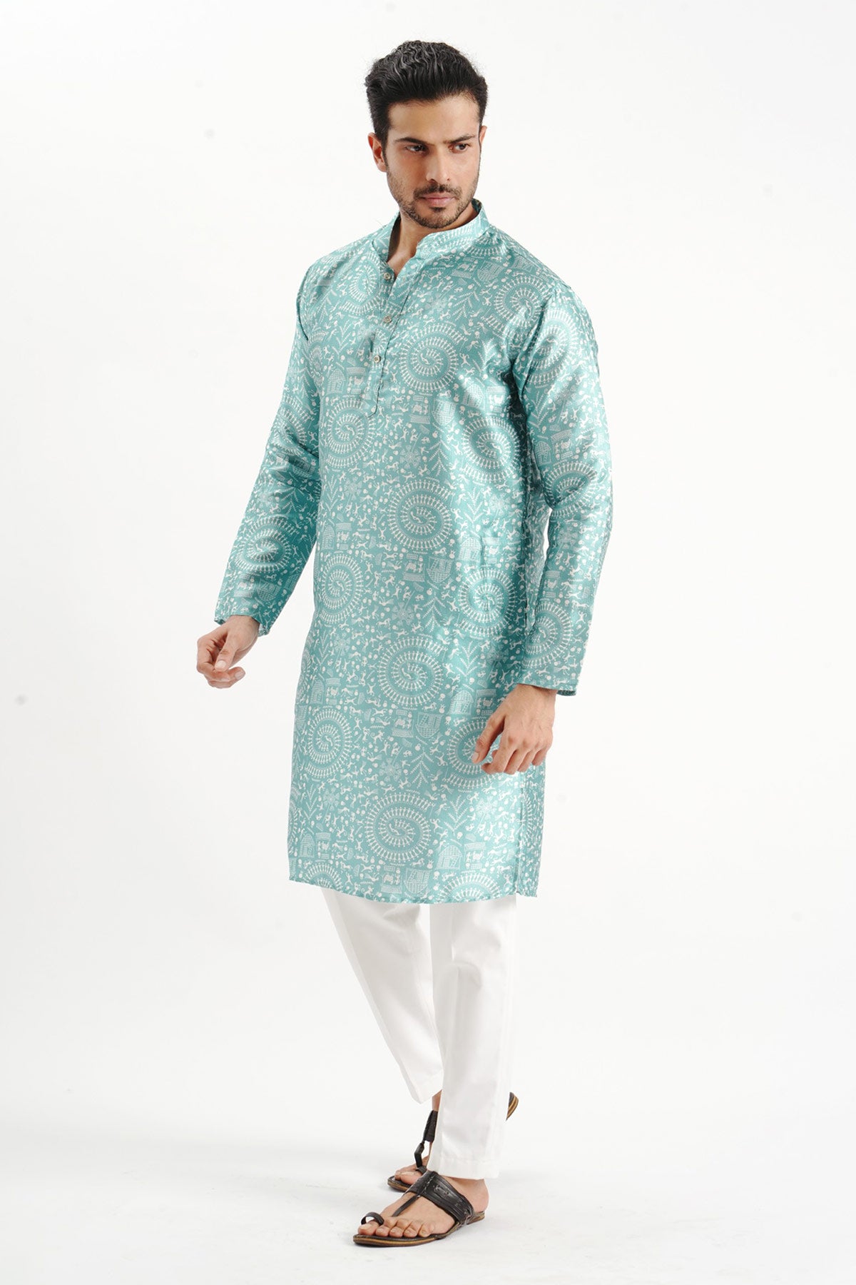 Rama Silk Printed Detail Kurta