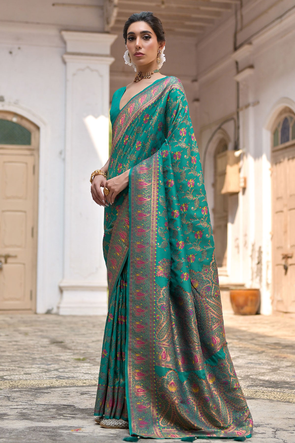 Rama Silk Thread Woven Saree
