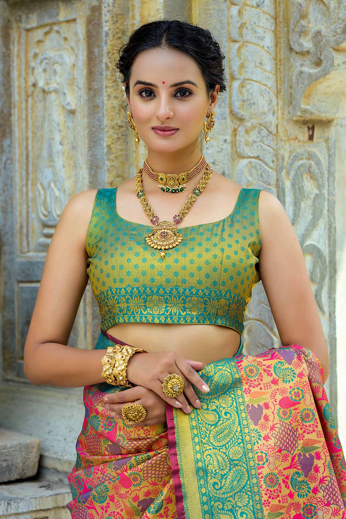 Rama Zari Woven Design Saree