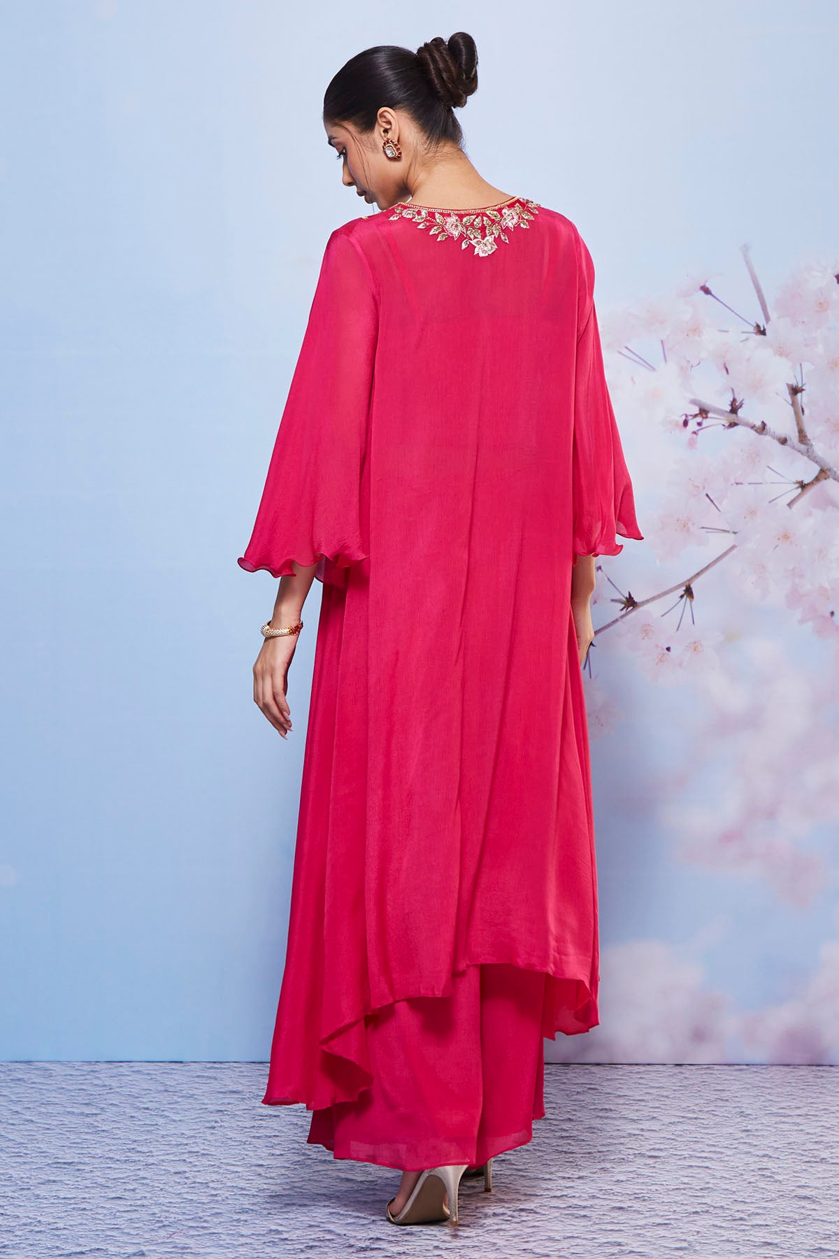 Rani Asymmetrical Long Kurta Set