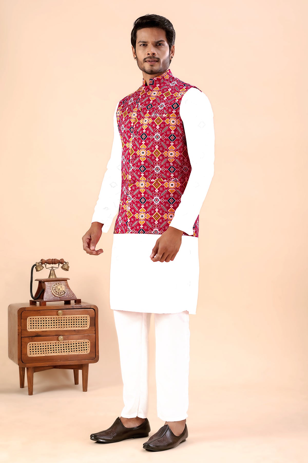 Rani Cotton Print Bundi Jacket