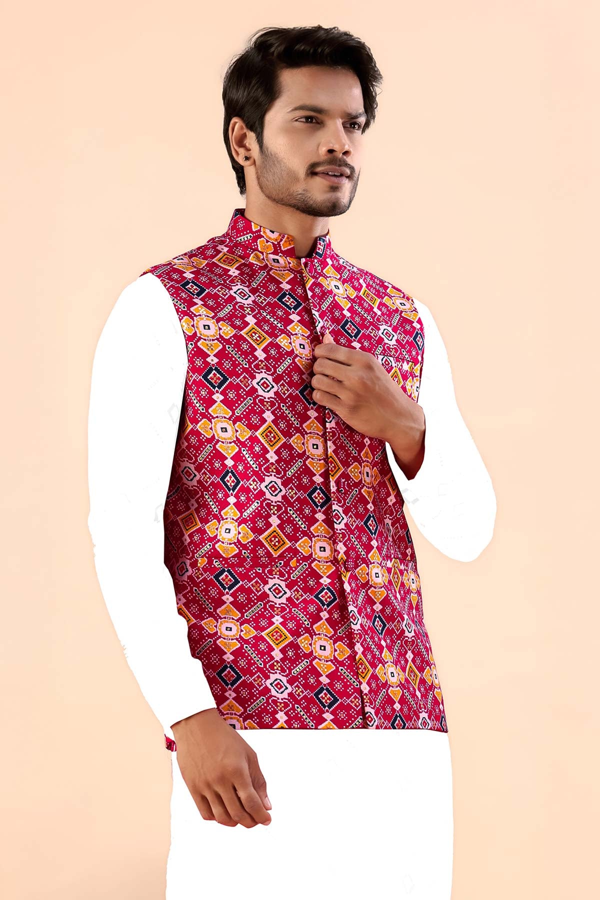 Rani Cotton Print Bundi Jacket