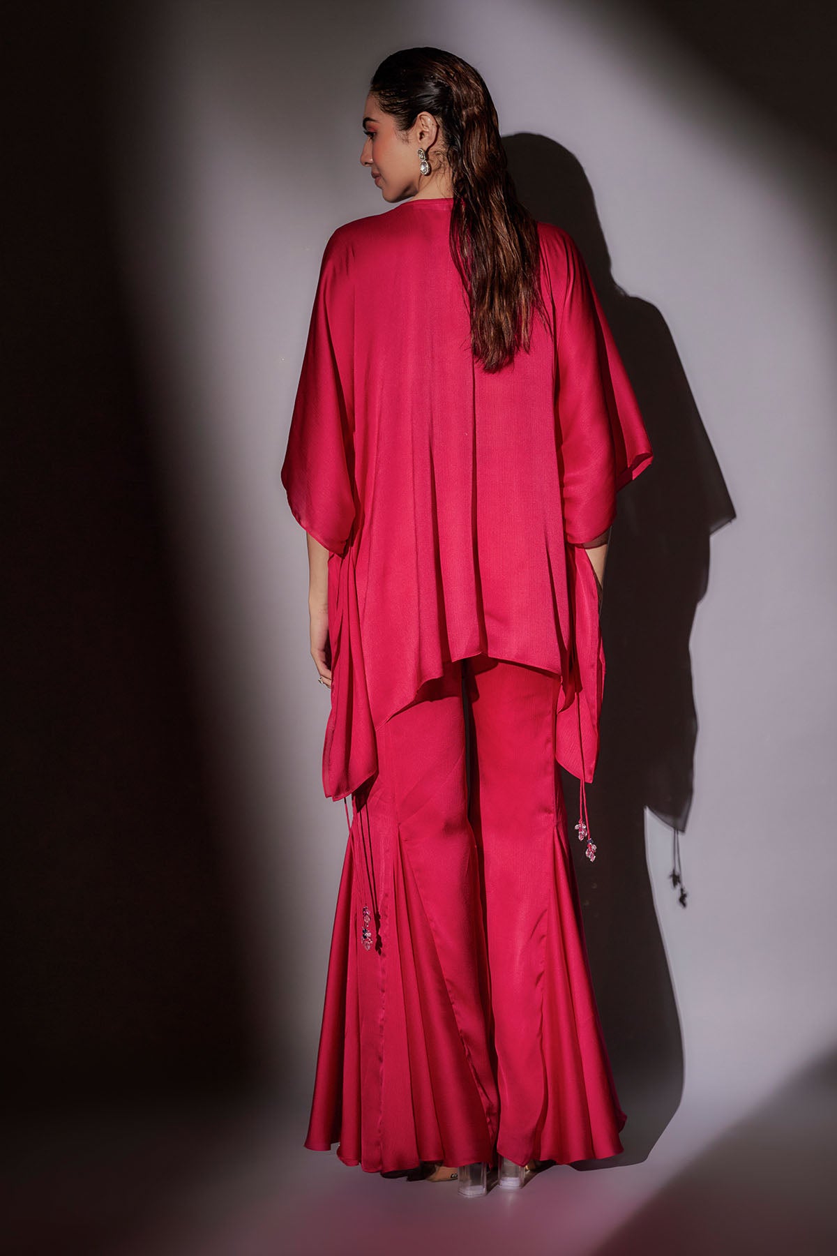 Embroidered Rani Pink Kaftan Set