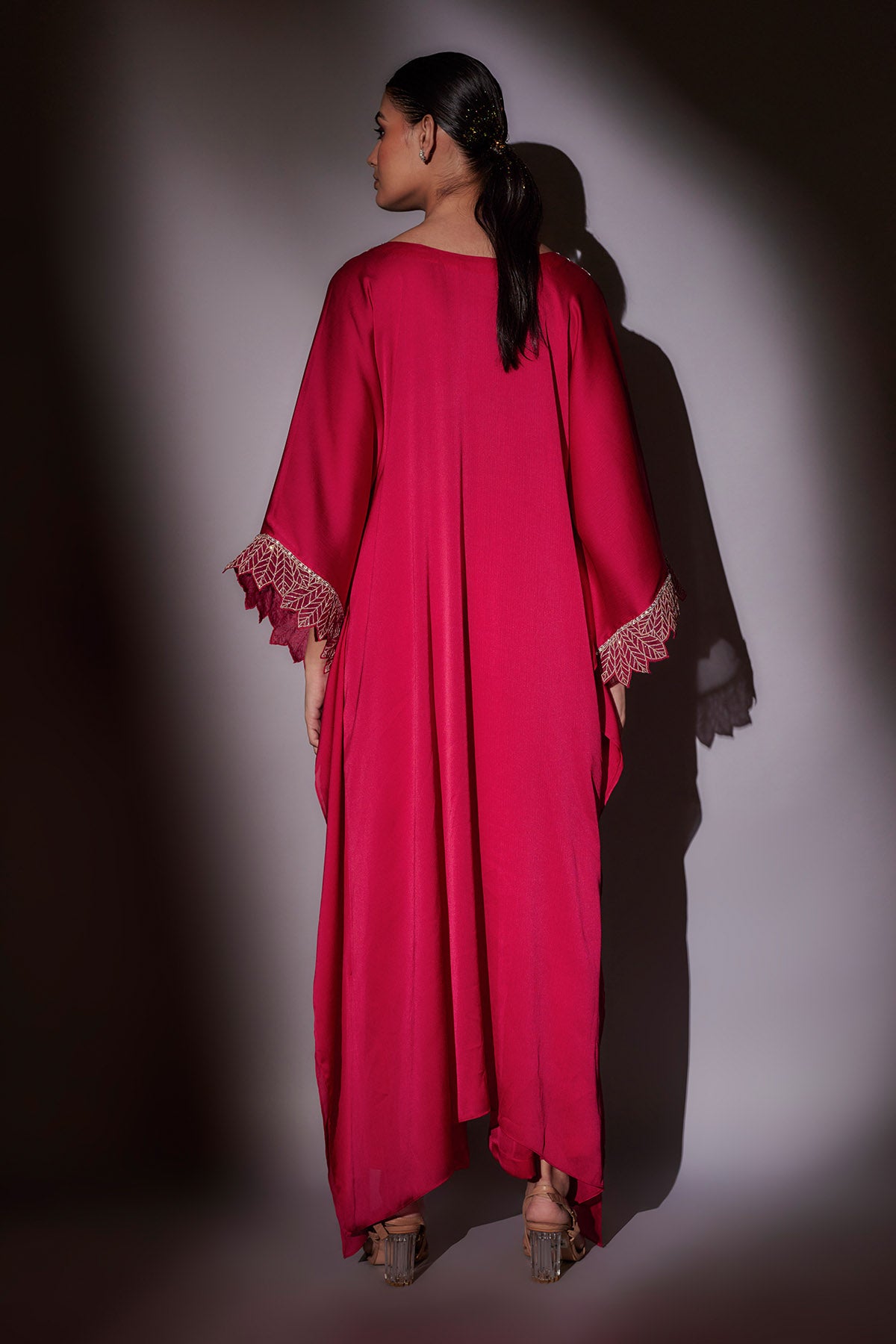 Rani Pink Embroidered Kaftan Set