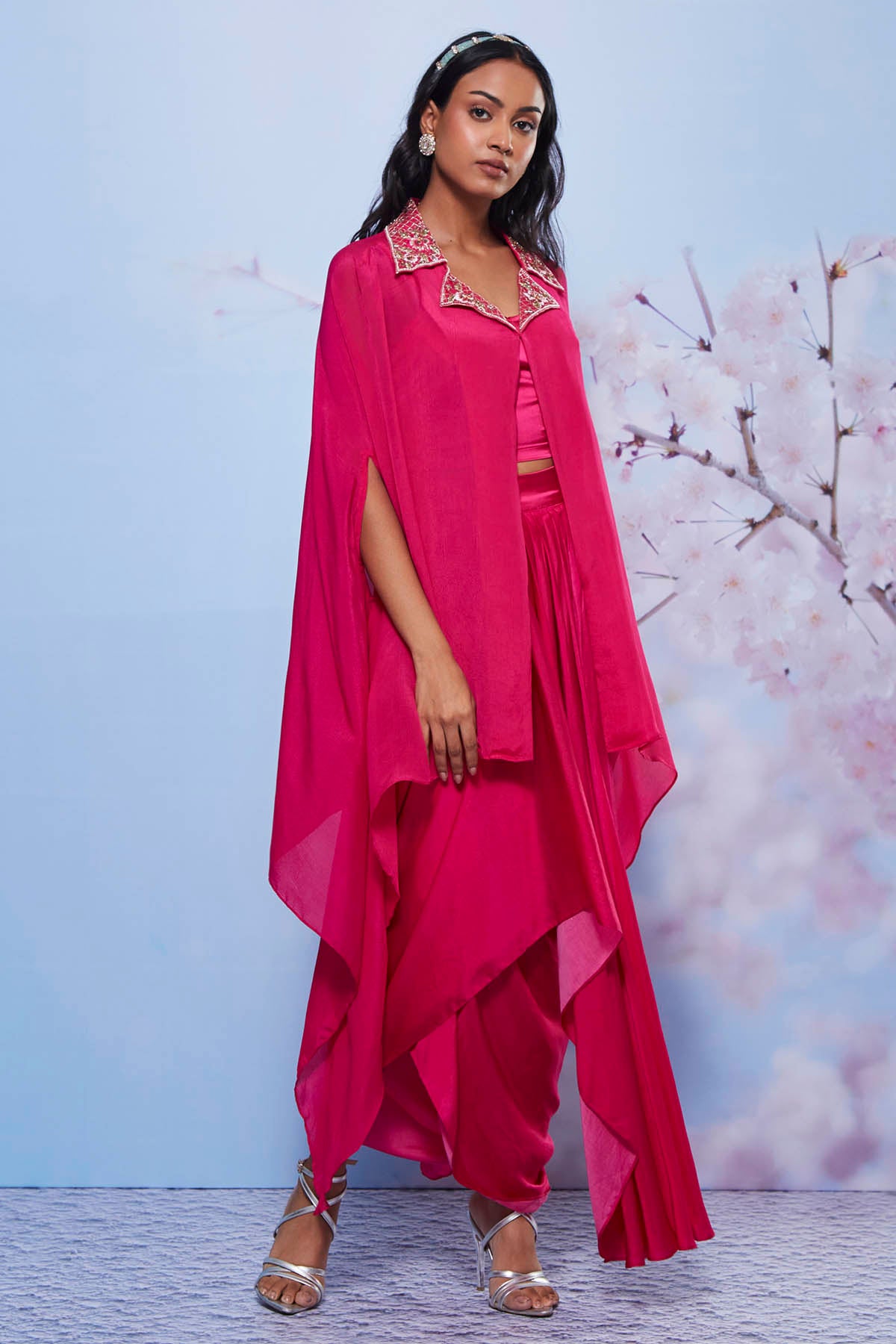 Rani Pink Indo-Western Cape Set