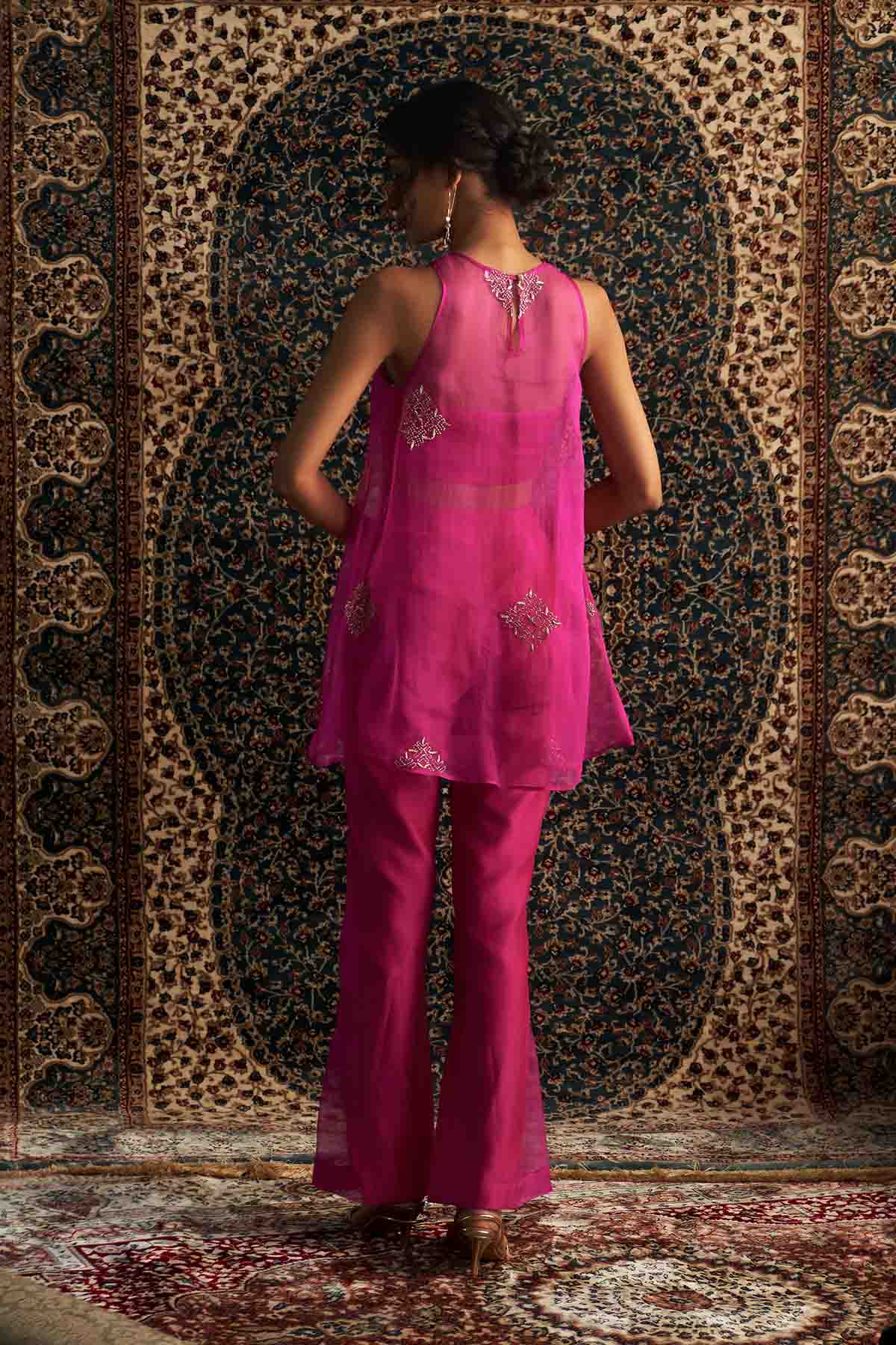 Rani Pink Organza Co-ord Set