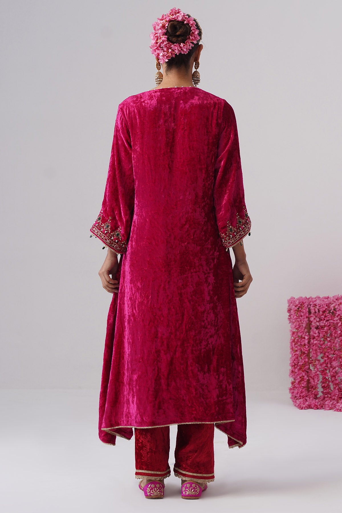 Rani Pink Pearl Kurta And Pants