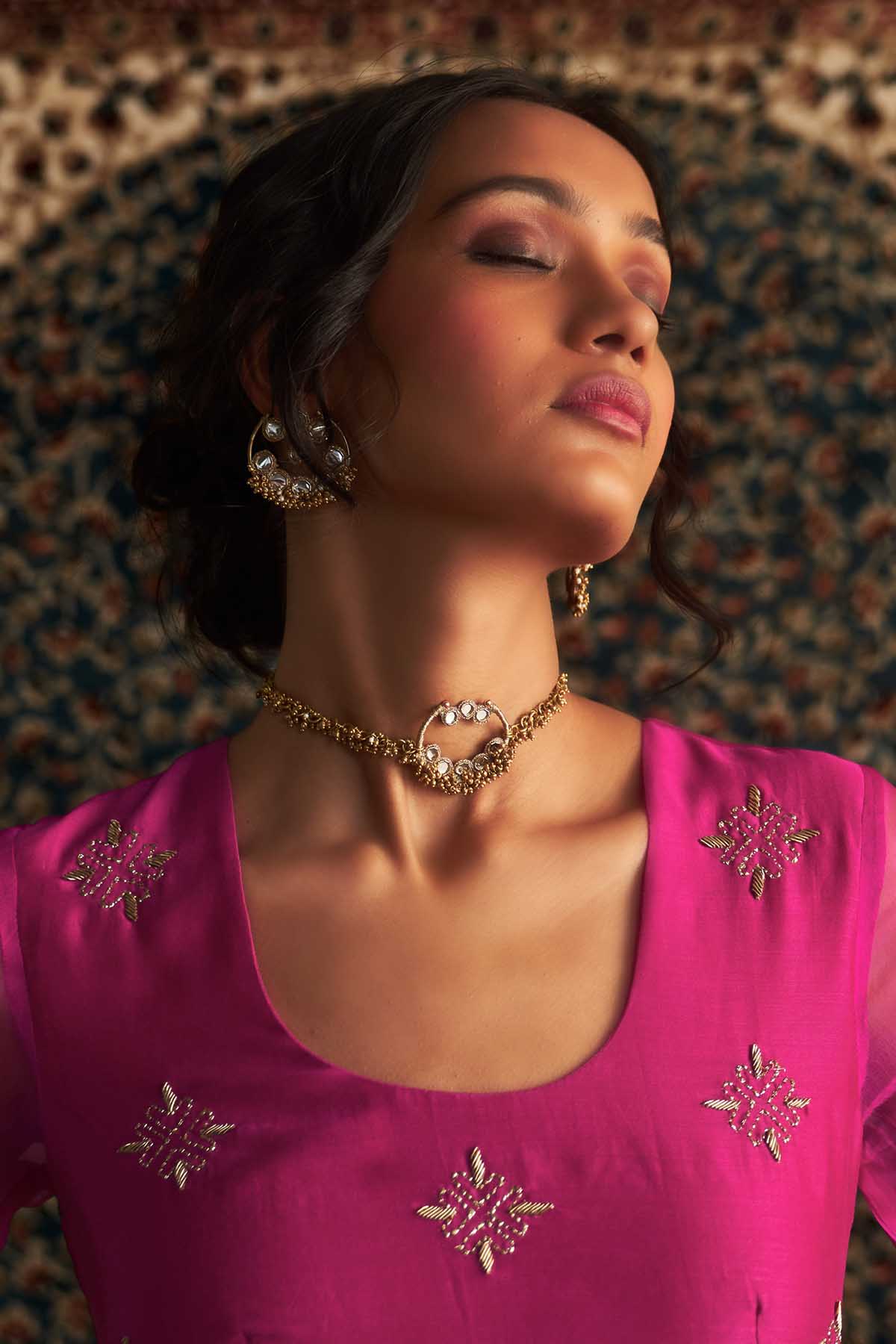 Rani Pink Straight Kurta & Pants