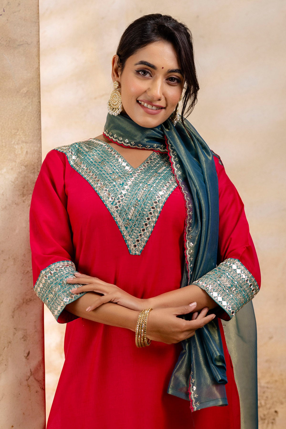 Rani Rayon Embroidery Kurta Set