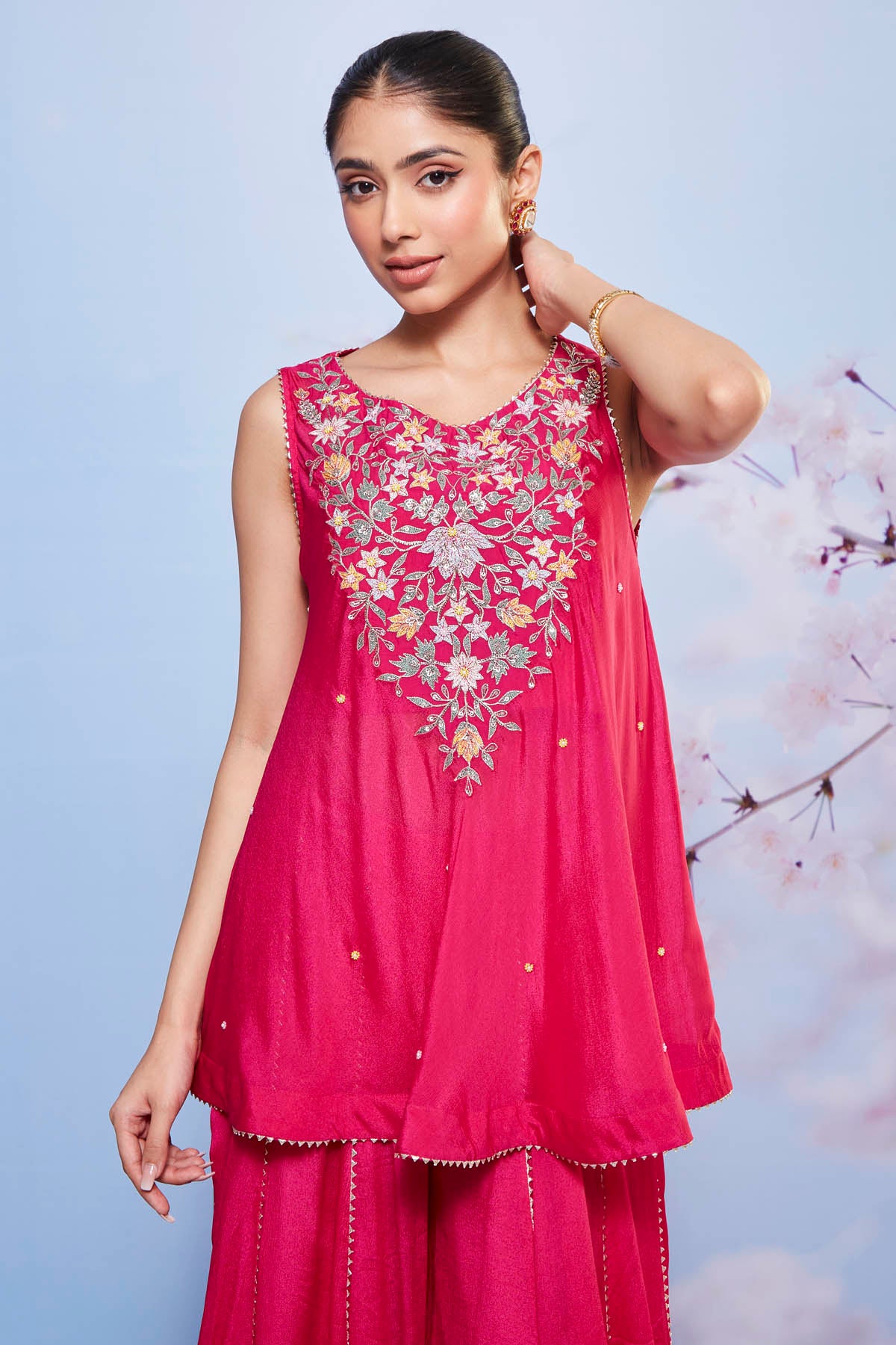 Rani Short Kurta & Sharara Set