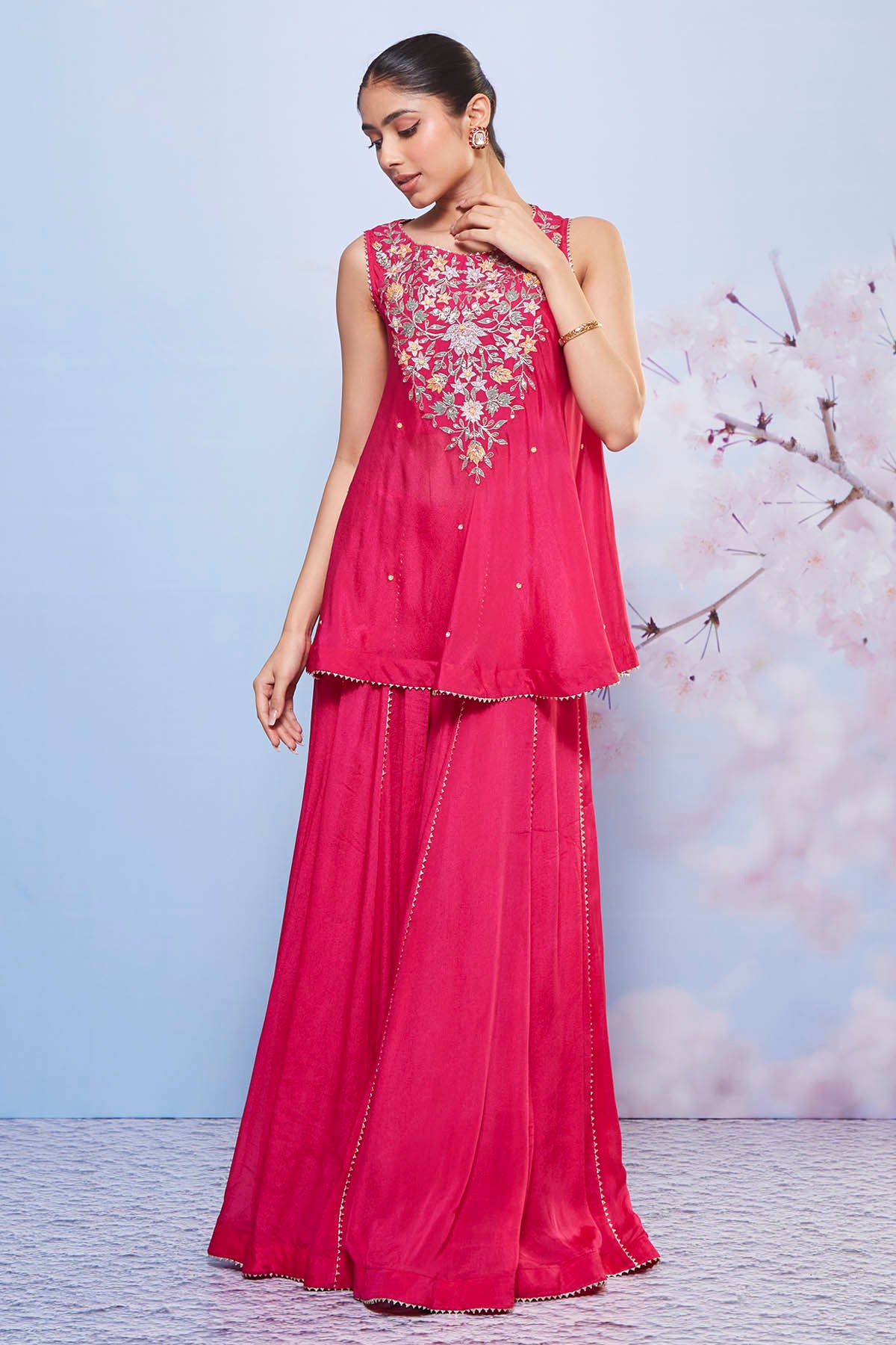 Rani Short Kurta & Sharara Set