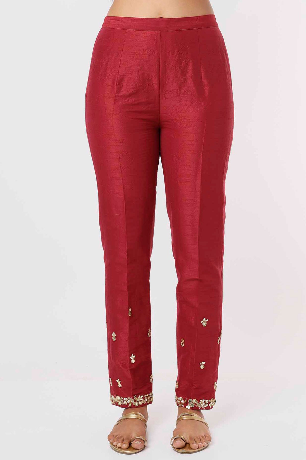 Raspberry Raw Silk Kurta & Pants