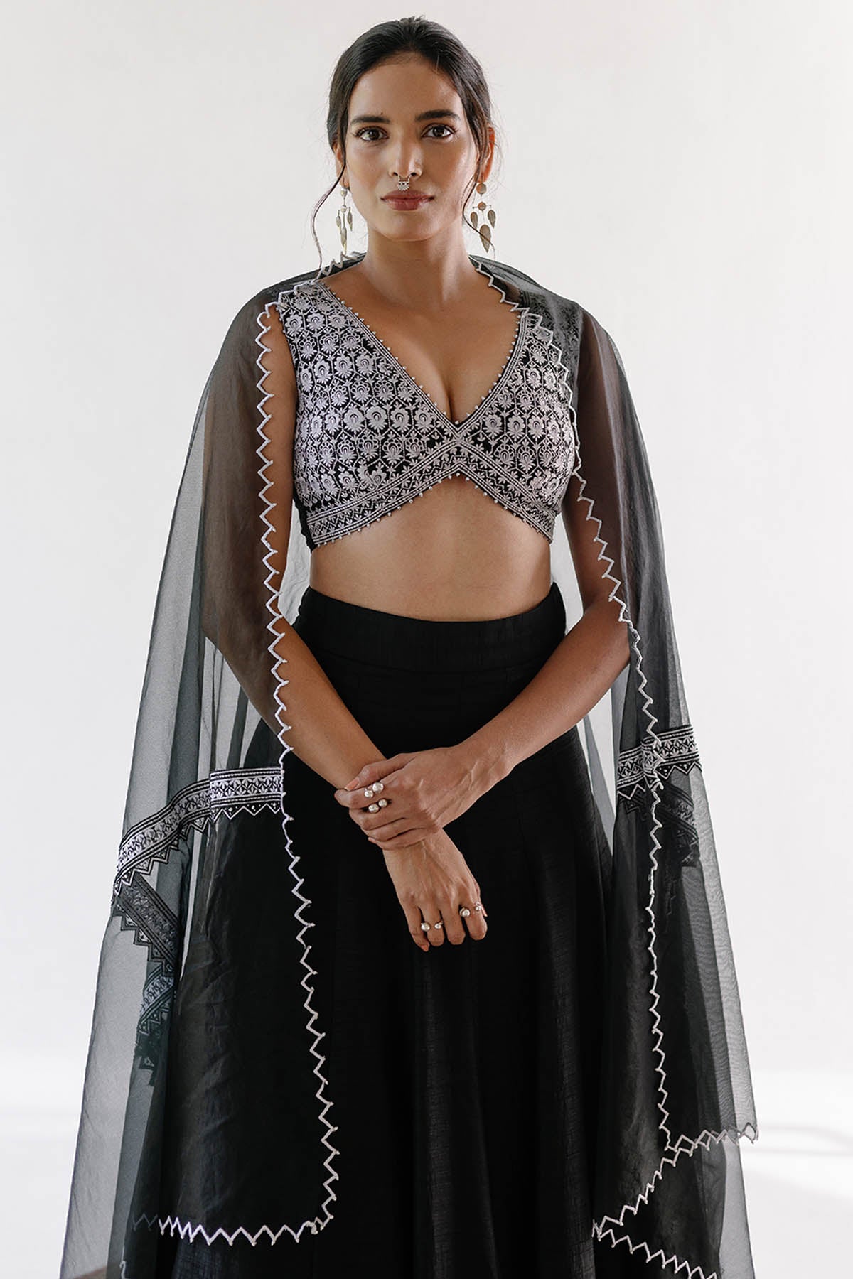 Raw Silk Resham Lehenga Set