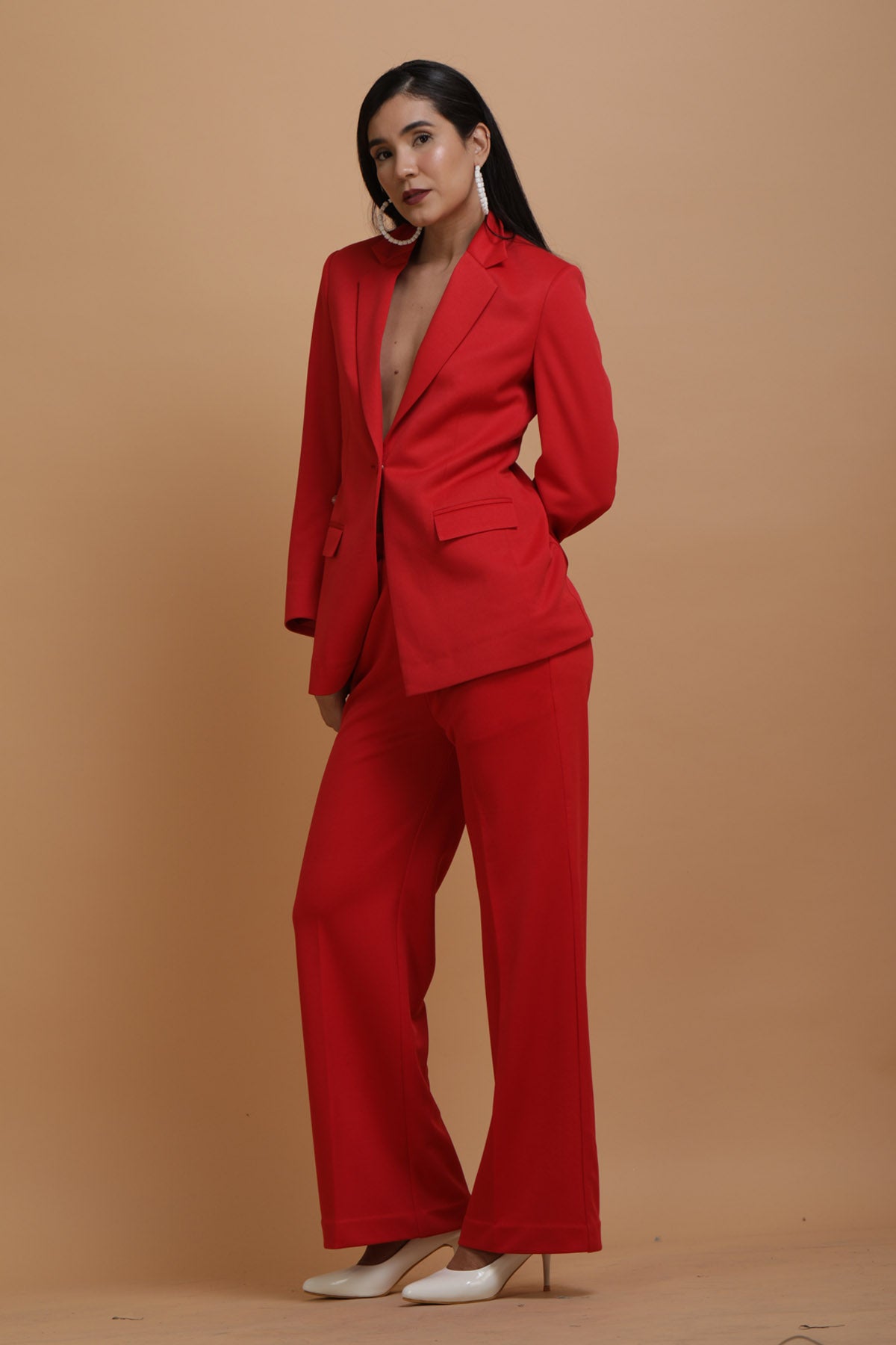 Red Banana Crepe Blazer Set