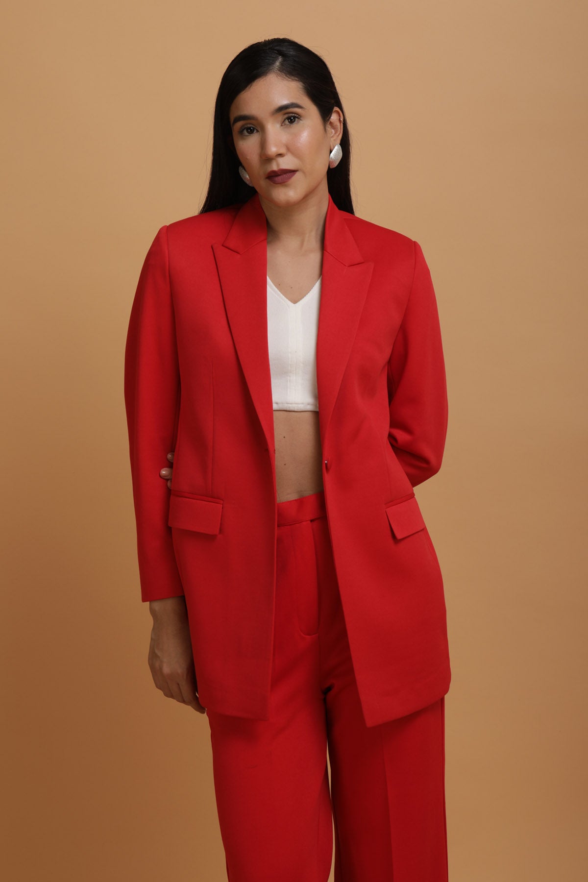 Red Banana Crepe Co-ord Set