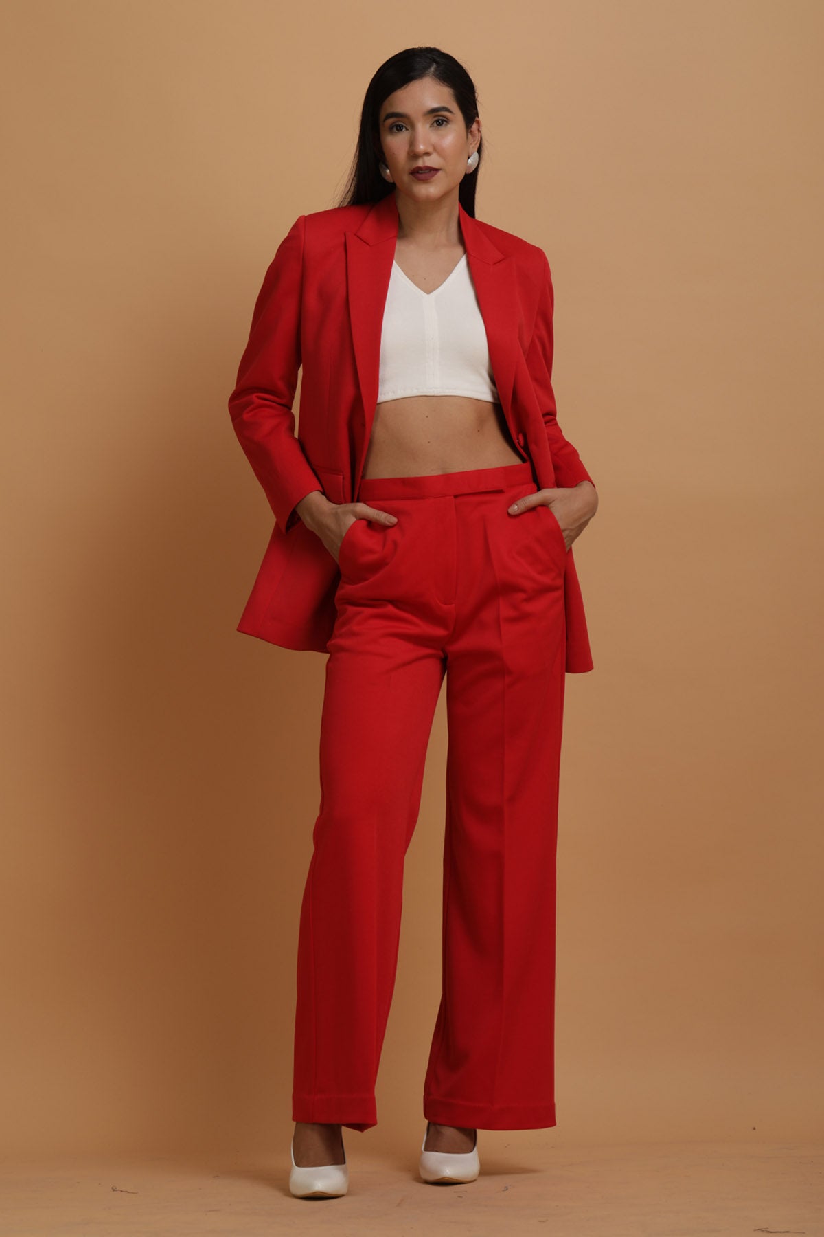Red Banana Crepe Co-ord Set