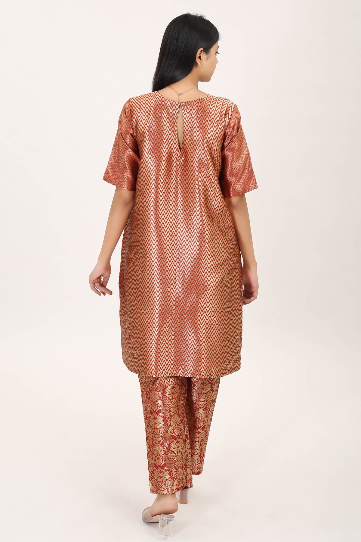 Cotton Zari Black Kurta & Pants