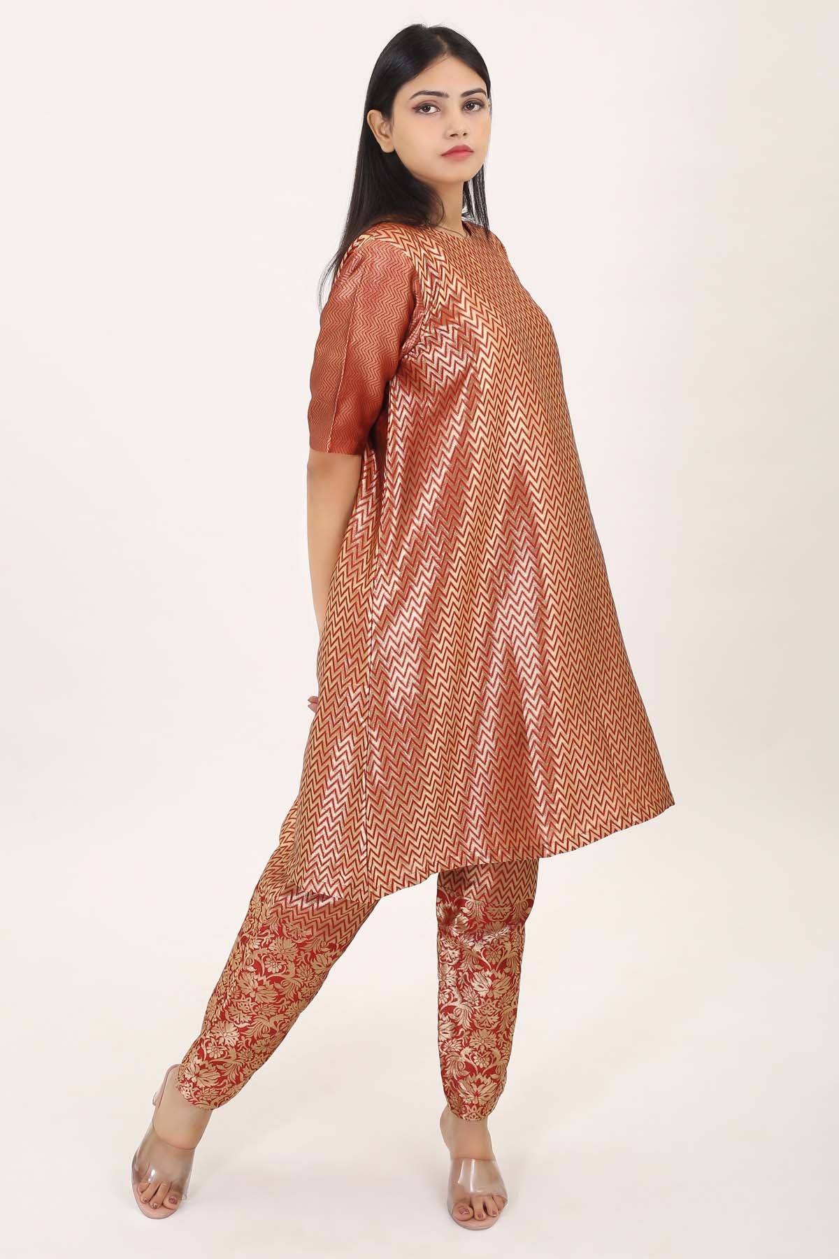 Cotton Zari Black Kurta & Pants