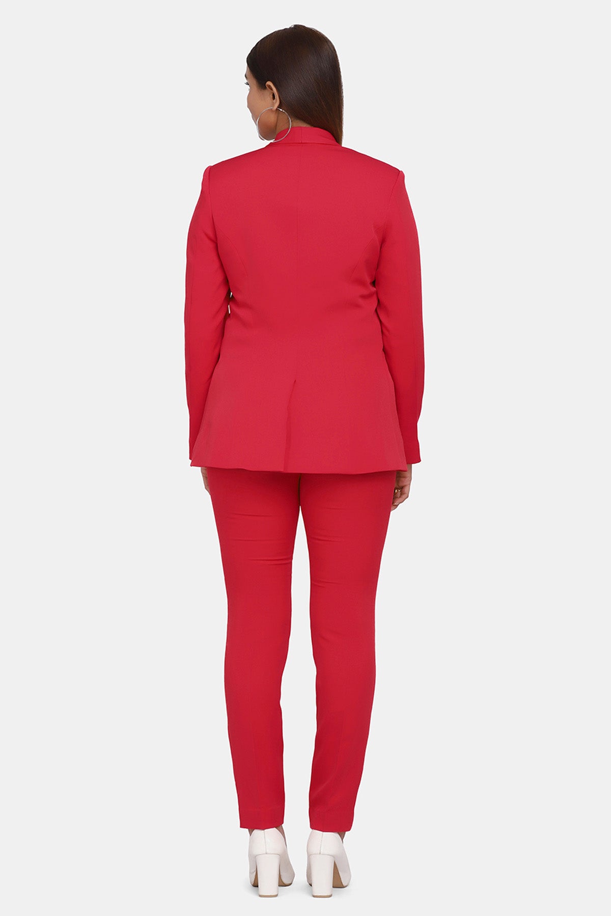 Red Casual Pant Suit