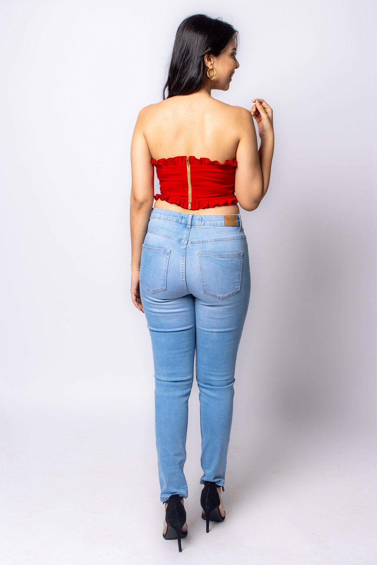 Red Cotton Heart Tube Top