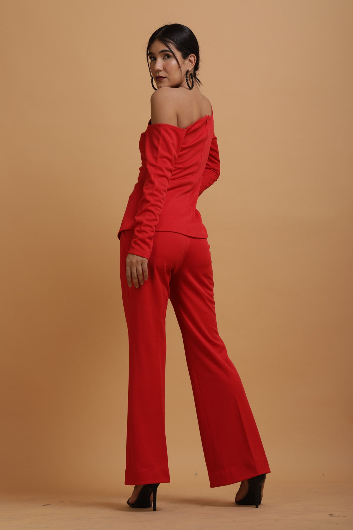 Red Crepe Co-ord Set