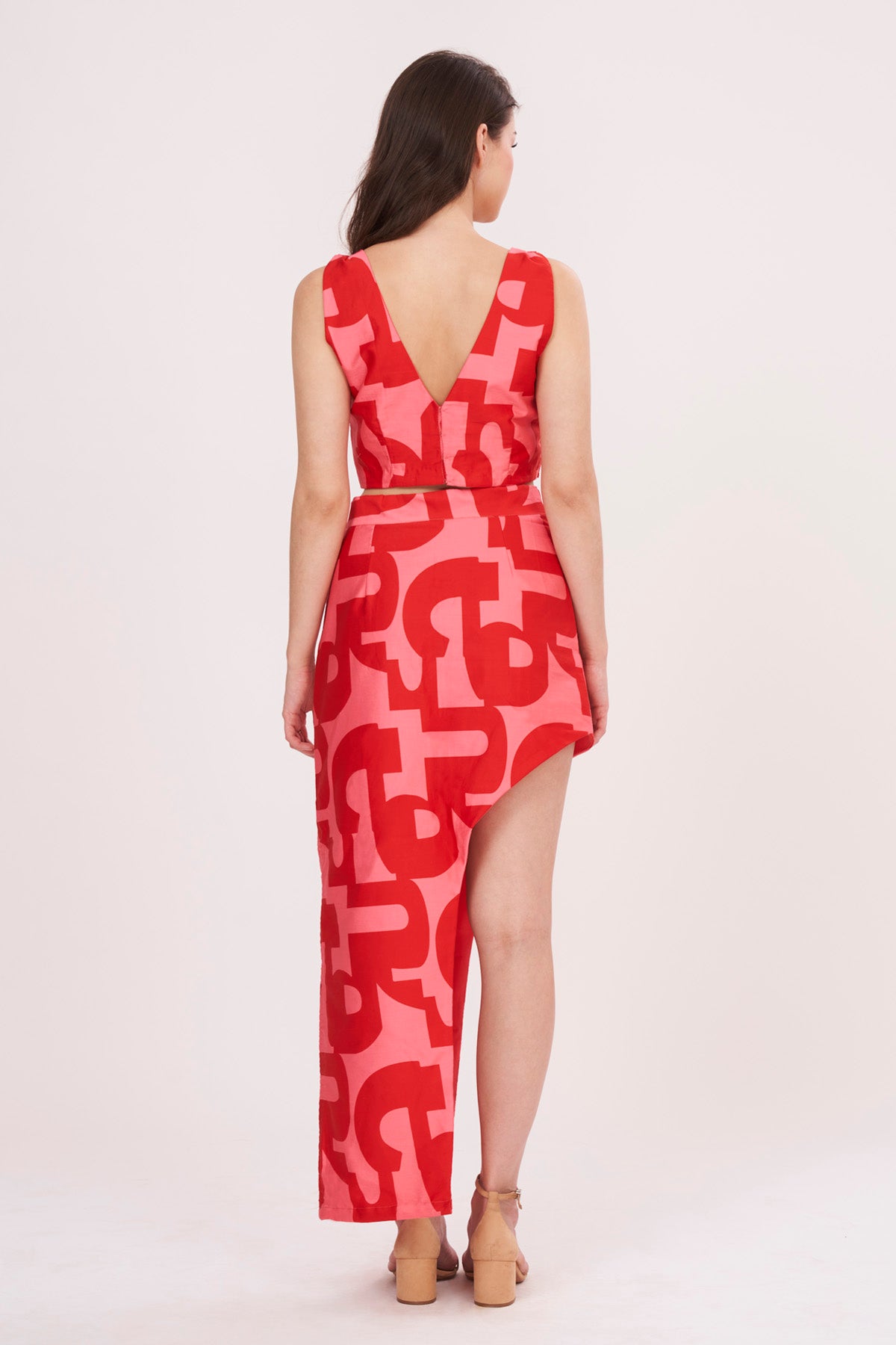 Red Geometric Design Co-ord Set