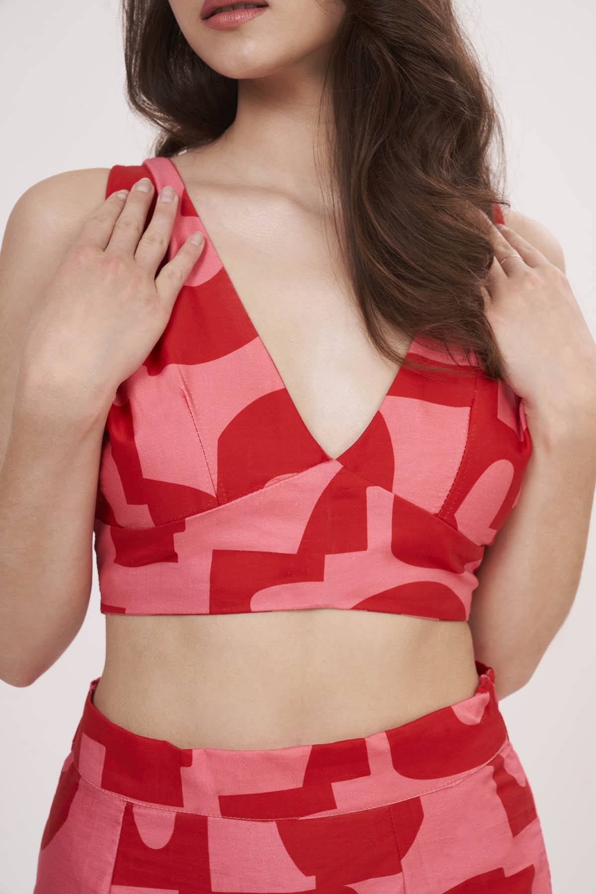 Red Geometric Design Co-ord Set
