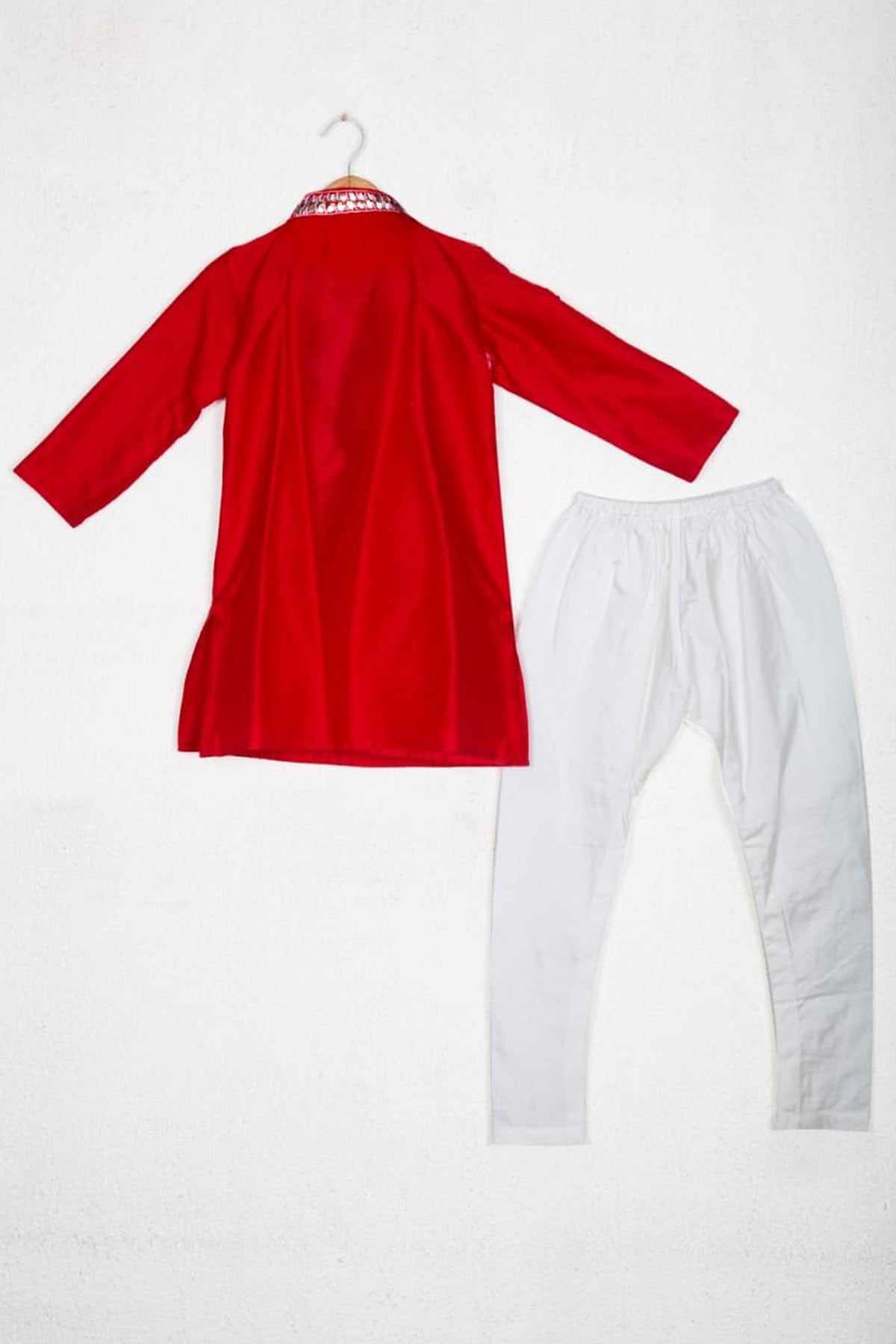 Red Kota Printed Kurta Set