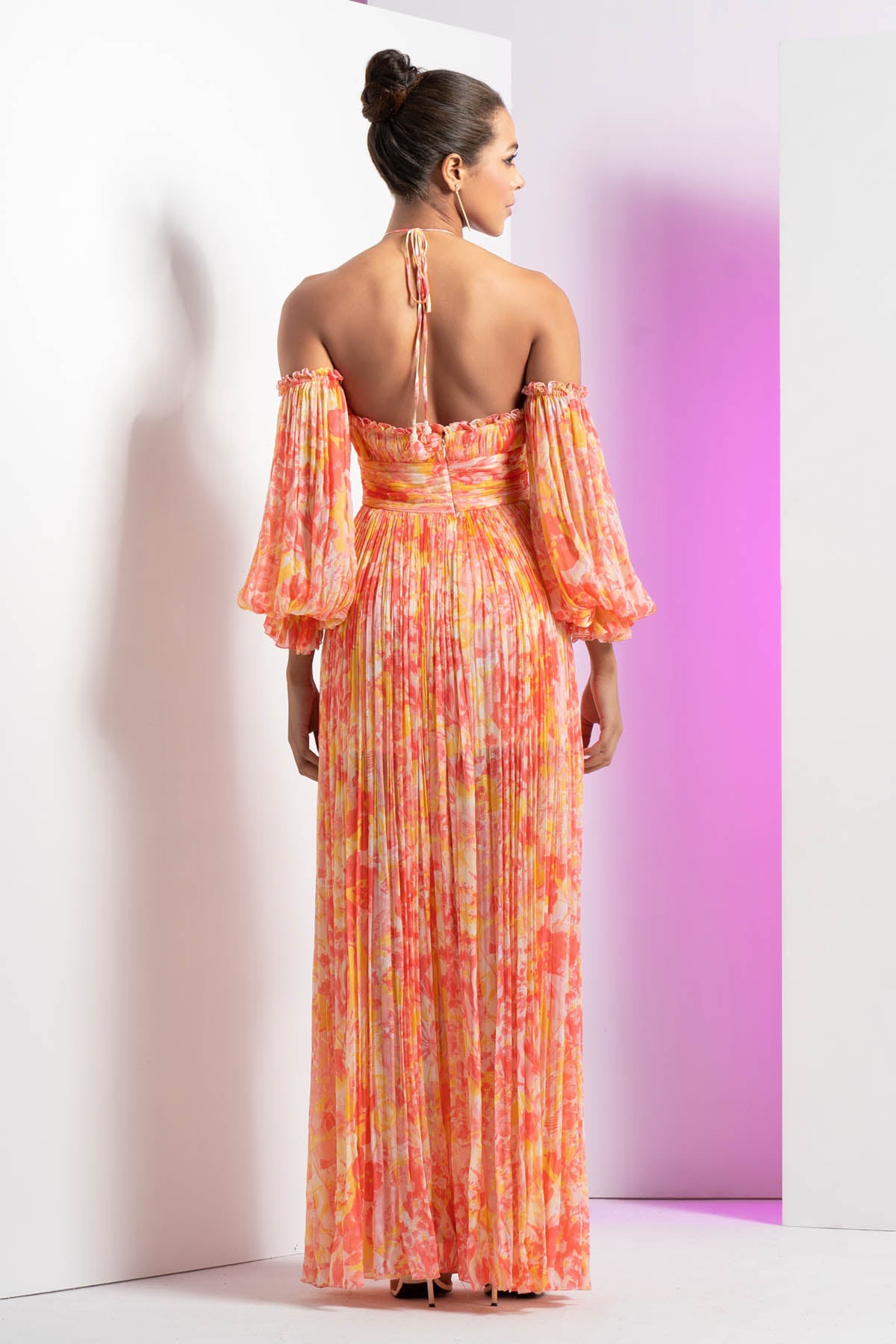 Red Pancy Chiffon Dress