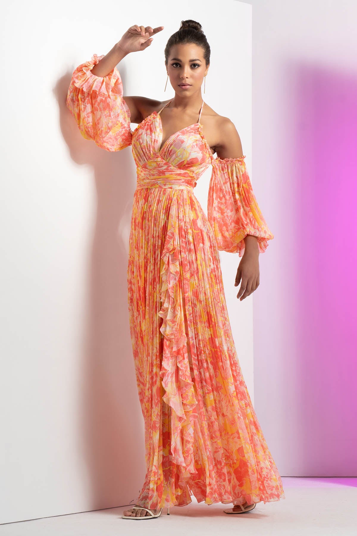 Red Pancy Chiffon Dress