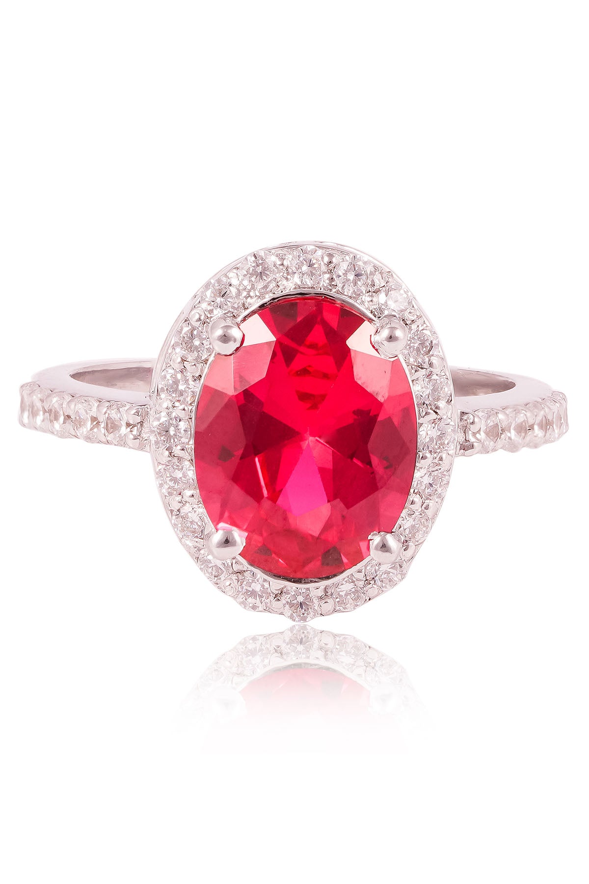 Red Stone Sterling Silver Ring