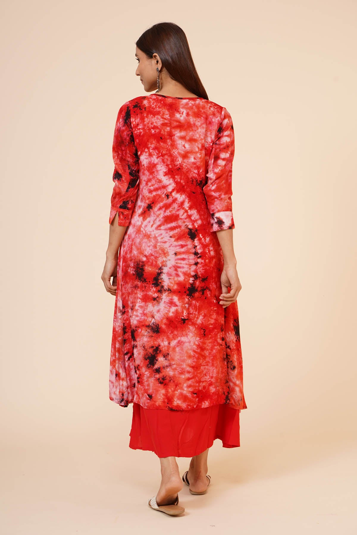 Red Tie Dye Kurti