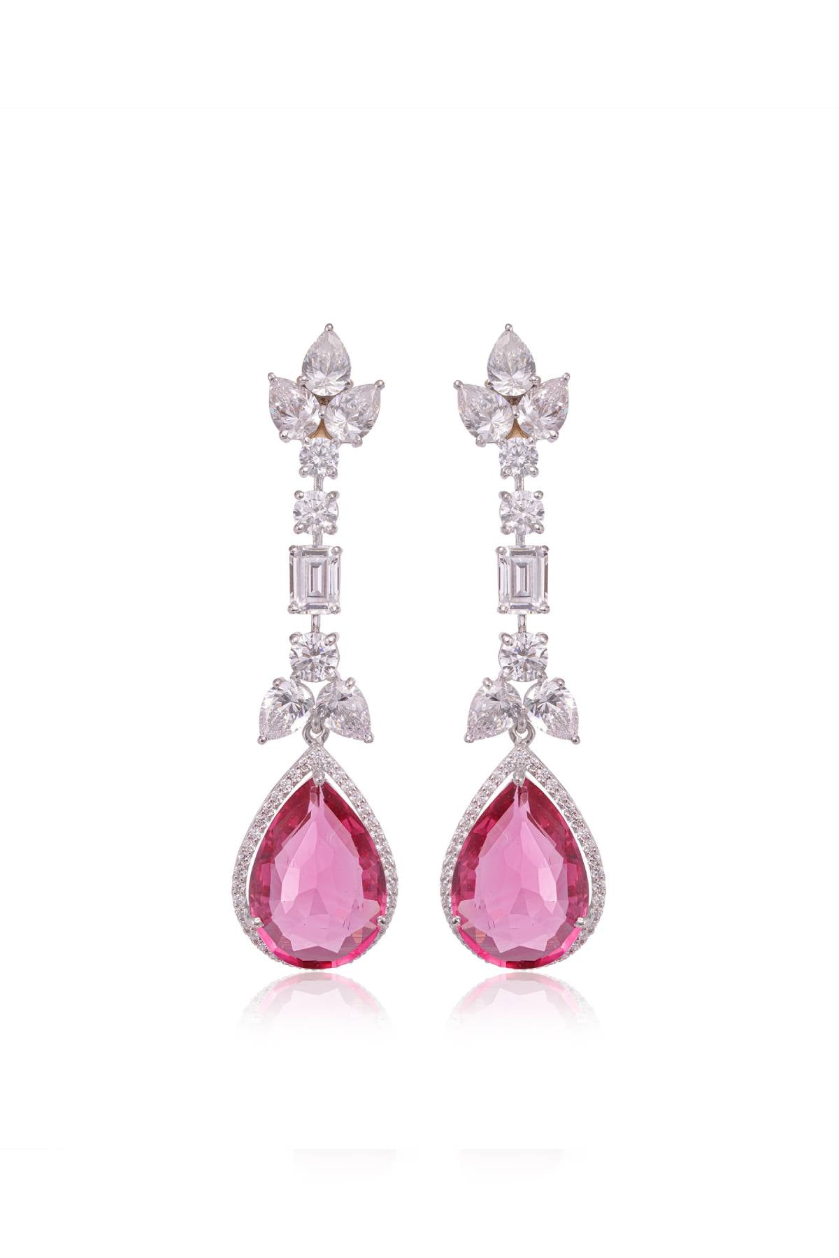 Red Tourmaline Stone Earrings