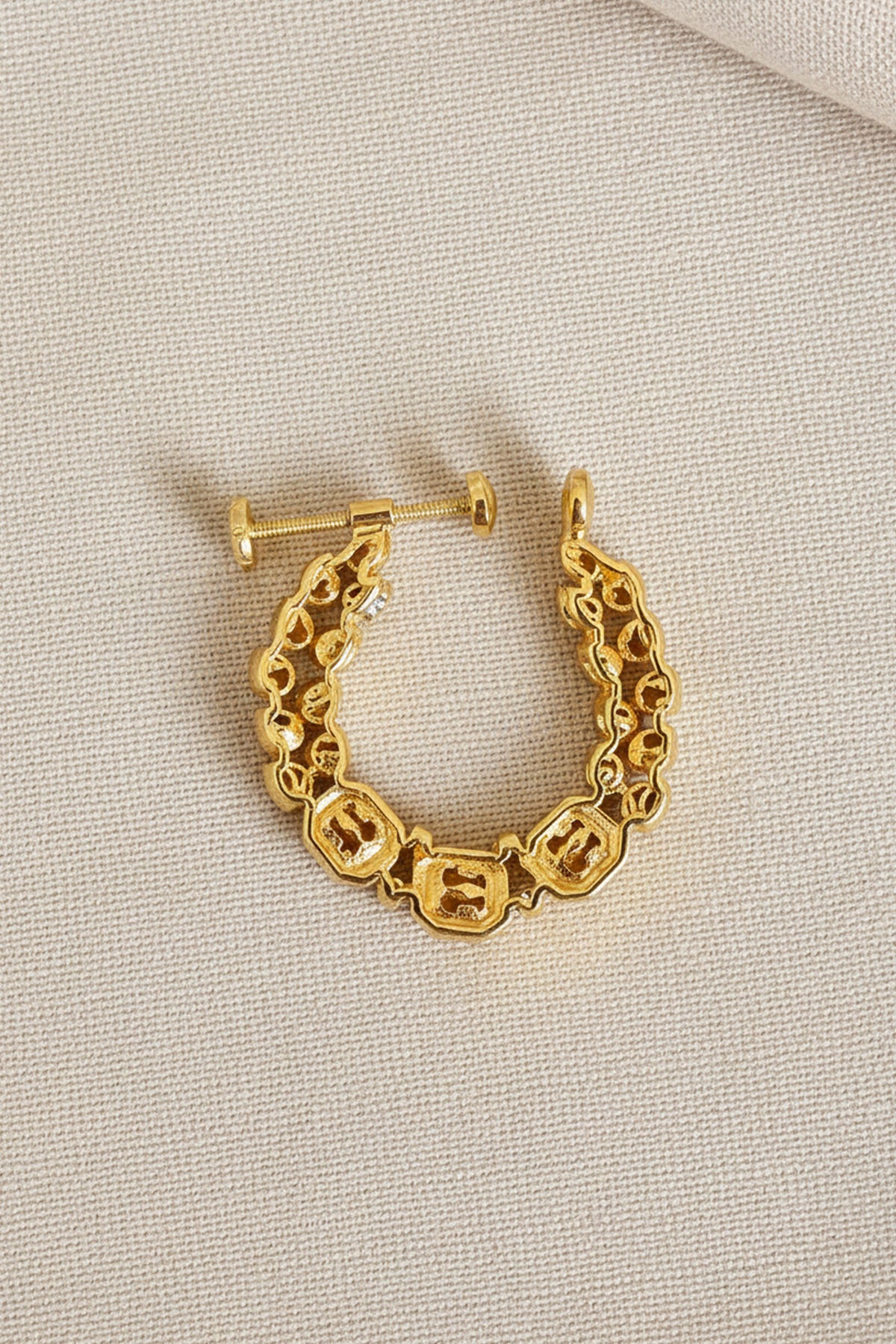 Red 925 Silver Polki Nose Ring