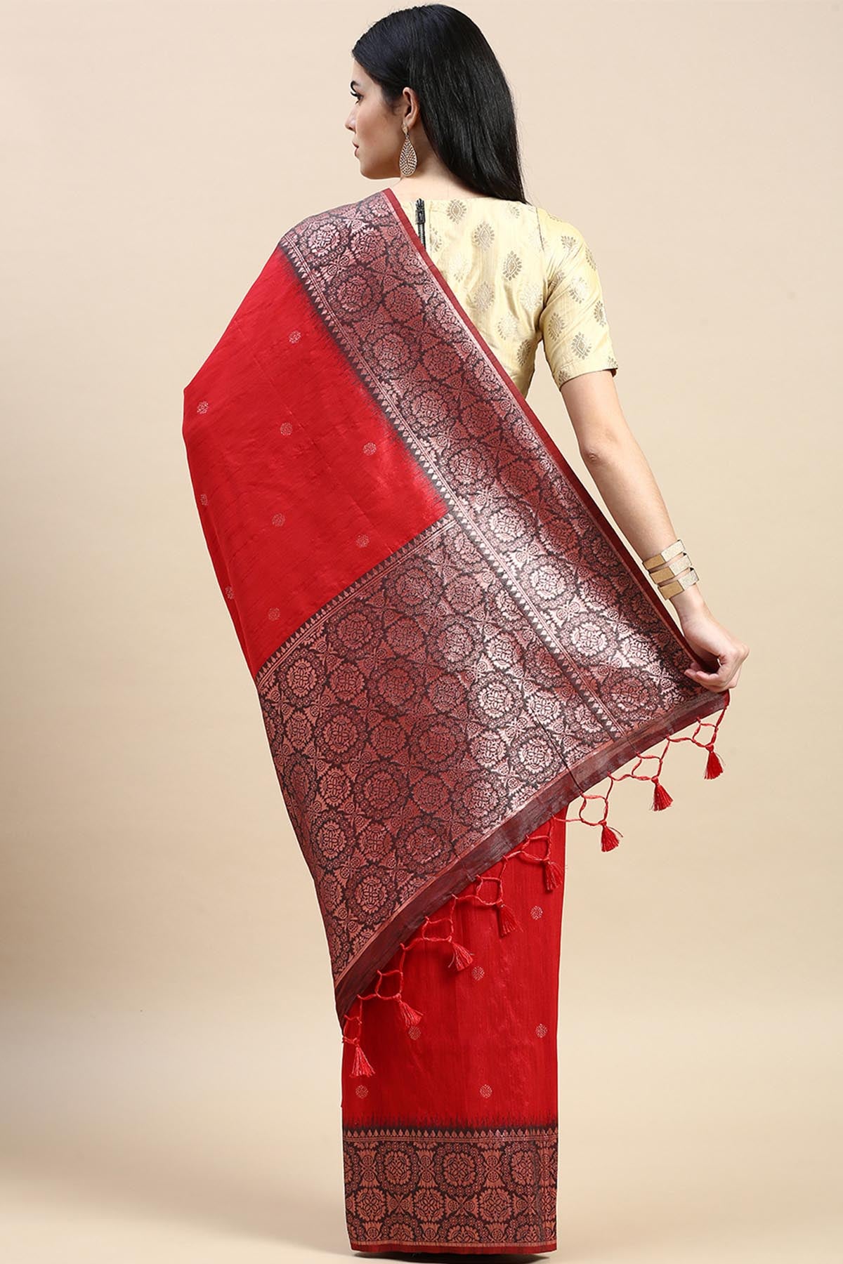 Red Banarasi Silk Zari Saree