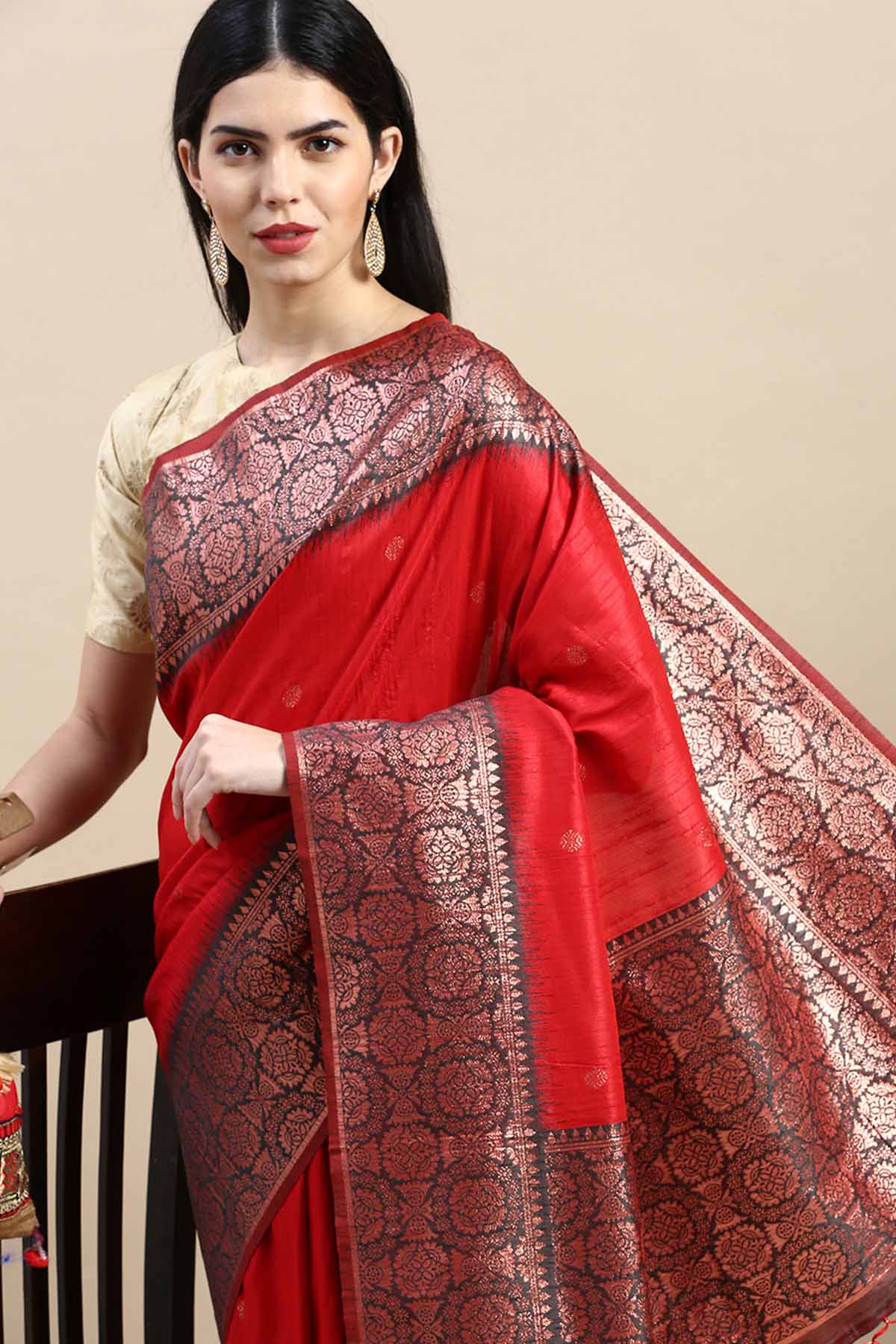 Red Banarasi Silk Zari Saree
