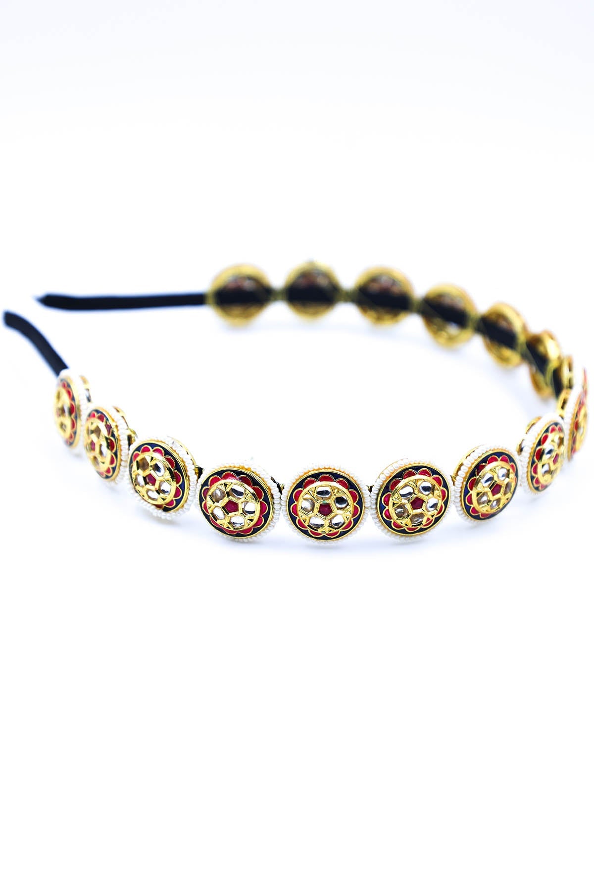 Buy Red Beads Embellished Hairband by Foot Fuel for women online at ScrollnShops