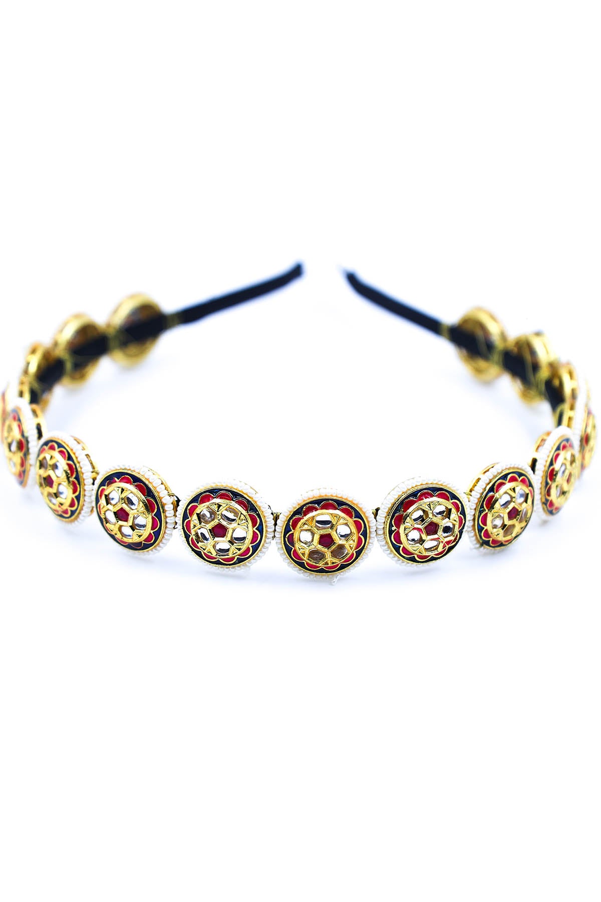 Red Beads Embellished Hairband