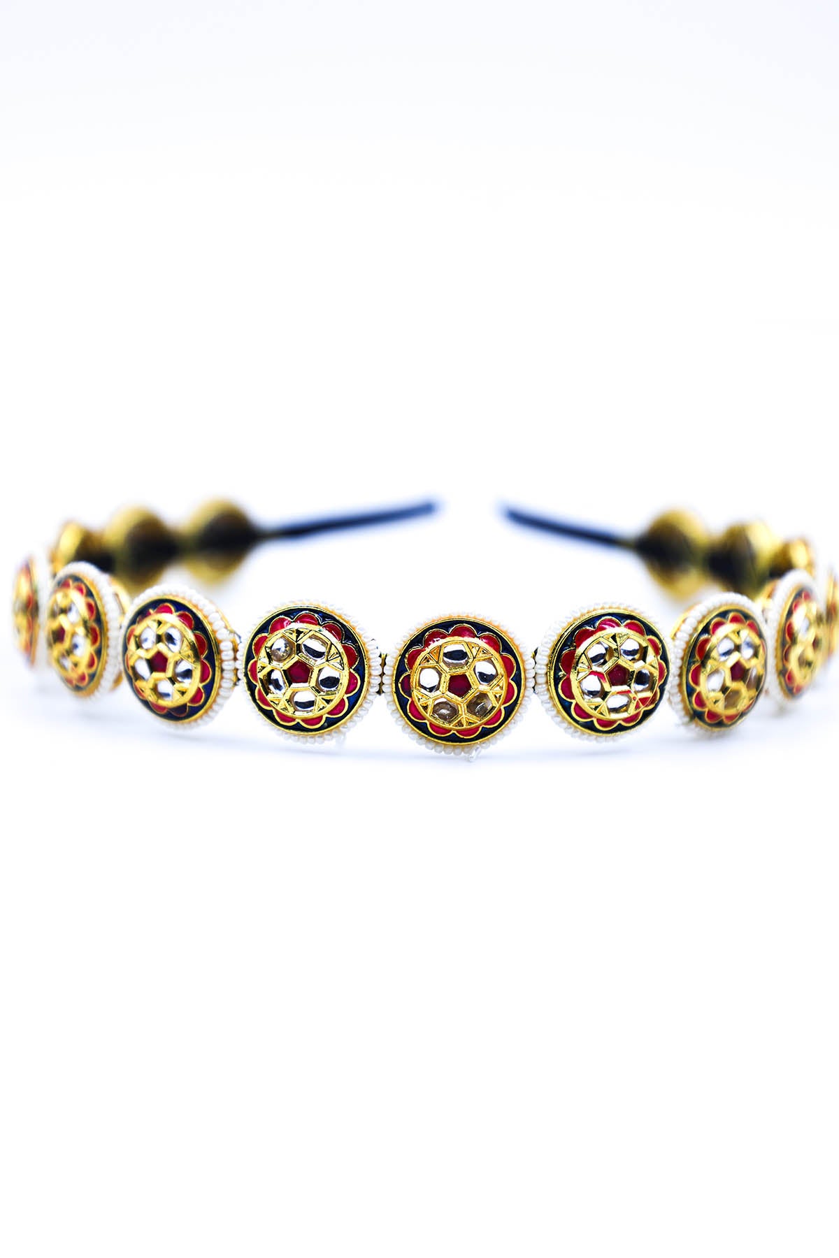 Red Beads Embellished Hairband